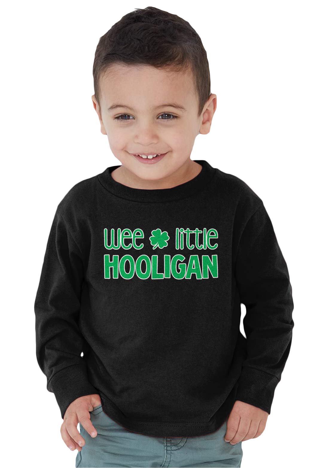 SpiritForged Apparel Wee Little Hooligan Toddler Long Sleeve Shirt - Soft Cotton Boys' & Girls' Graphic Tee for Playdates & Family Outings