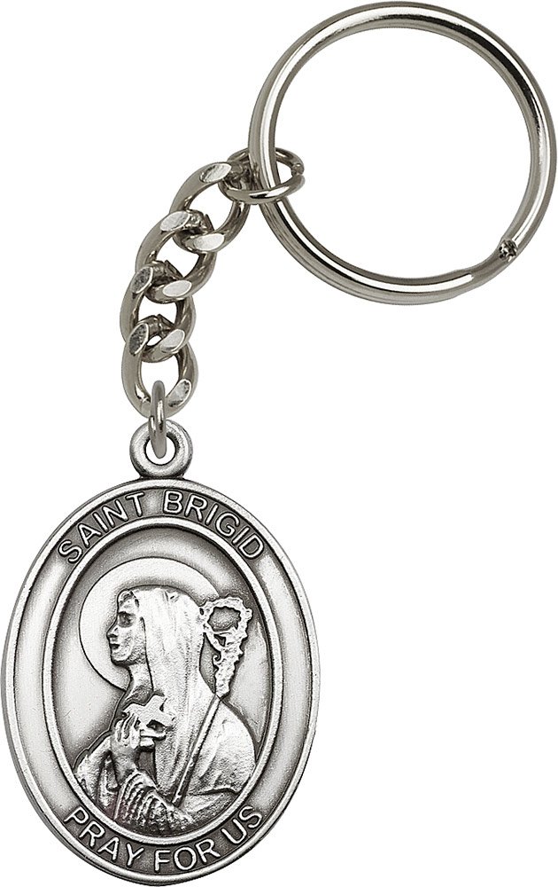 Antique Silver St. Brigid of Ireland Keychain - Vintage Irish Cross Pendant Charm for Women & Men | Perfect for Gifts, Key Rings, Backpacks & Everyday Carry Accessories