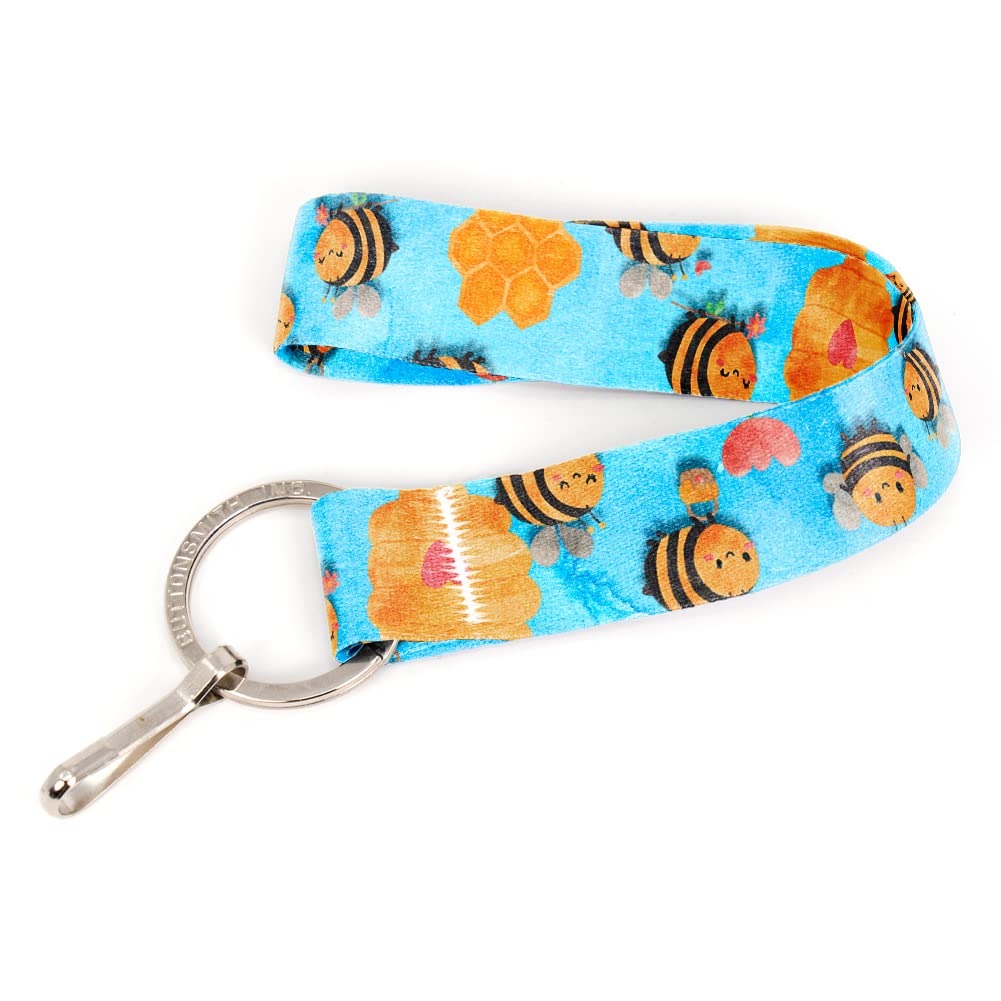 Buttonsmith Animals Keychain Wristlet - Handmade in USA | Cute Animal Keychains for Backpacks, Purses & Gifts | Durable Key Holder for Kids & Adults