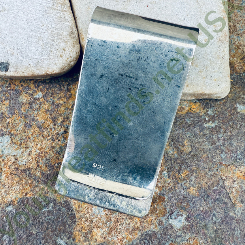 Vintage Mexican Sterling Silver & Alpaca Mosaic Money Clip - Handmade Luxury Bill Holder for Cash & Credit Cards - Perfect Gift for Men, Business Professionals & Collectors (Weddings, Graduations, Father's Day)