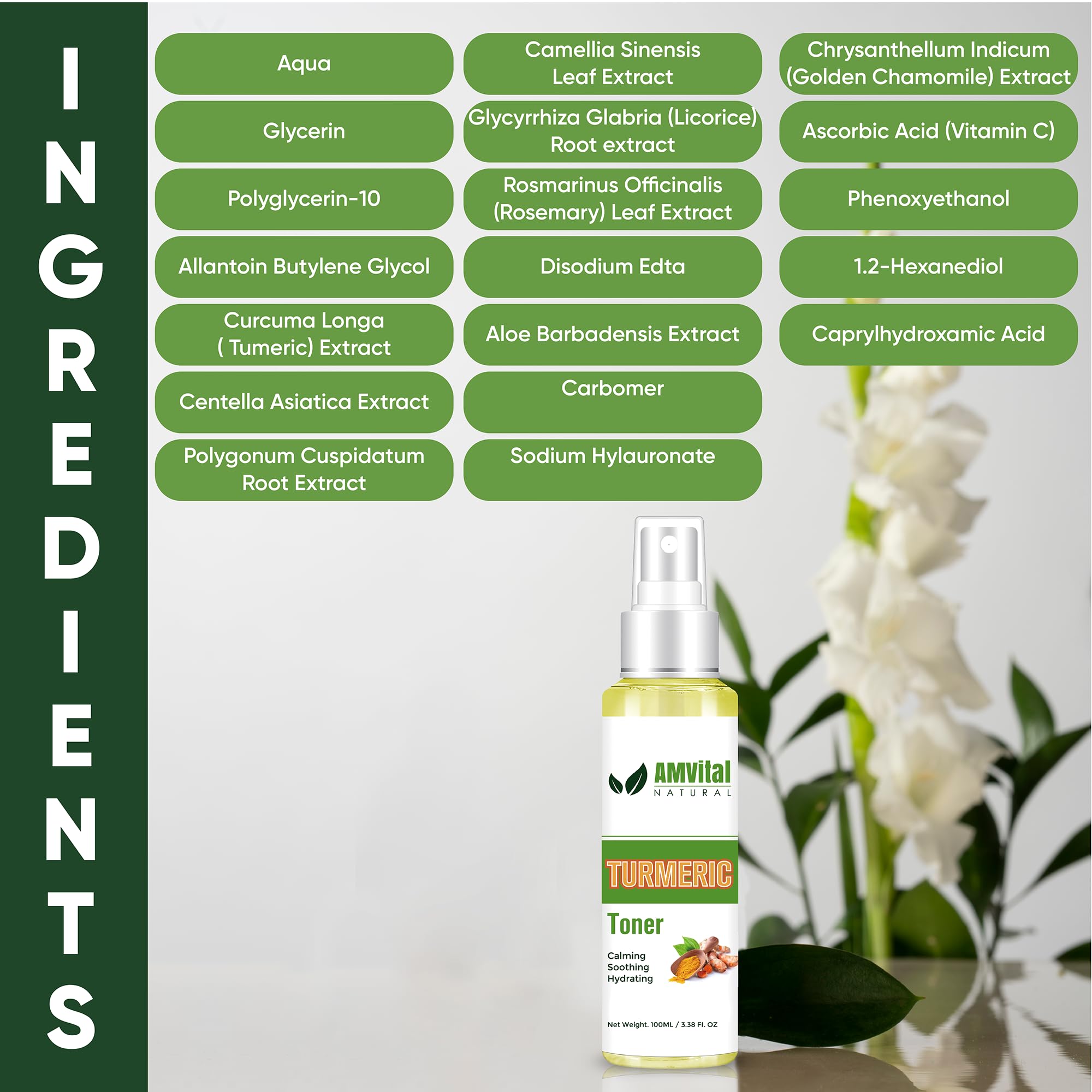 Turmeric Toner for Oily Skin - Natural Dark Spot Treatment & Acne Solution | Herbal Facial Toner to Brighten, Balance & Revitalize Skin | Perfect for Daily Skincare Routine & Post-Acne Care