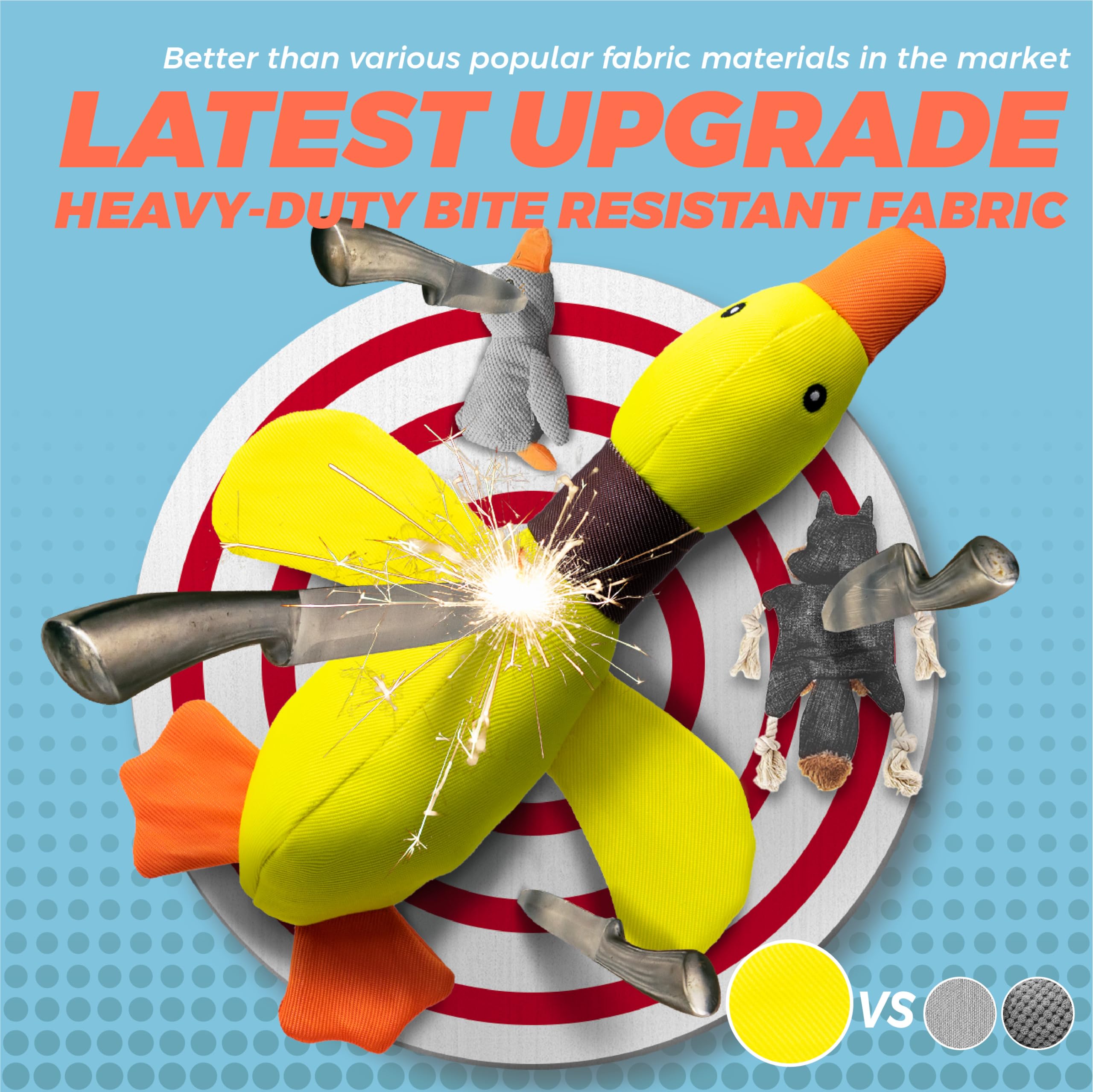 Vitscan Upgraded Goose Squeaky Dog Chew Toys - Durable & Indestructible Interactive Puppy Toys for Small, Medium & Large Dogs | Aggressive Chewer Proof, Teeth Cleaning Chew Toy for Puppies & Adult Dogs | Perfect for Playtime, Training & Dental Health