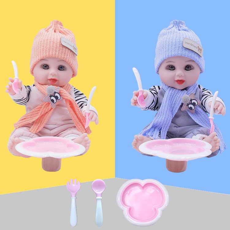 LUXARS Aprilmusic 10 Inch Realistic Baby Doll with Outfit Set - Soft & Cuddly Toy for Toddlers Boys & Girls | Perfect Birthday Gift, Role Play & Pretend Play (Pink Cotton Outfit)