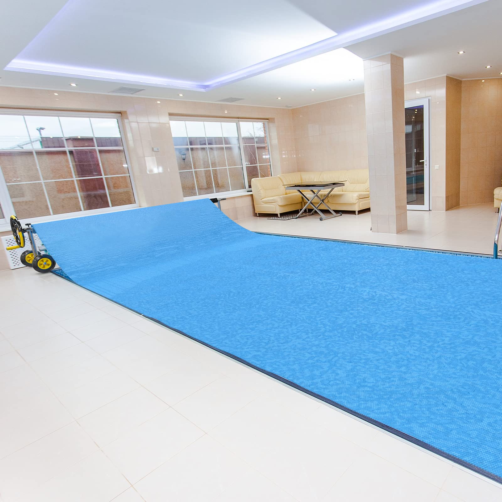 VINGLI 12Mil Solar Pool Cover Rectangle - Heavy Duty Solar Blanket for Inground & Above Ground Swimming Pools, Blue (18' x 36') - Energy Efficient Heating, Extends Swim Season, Reduces Evaporation