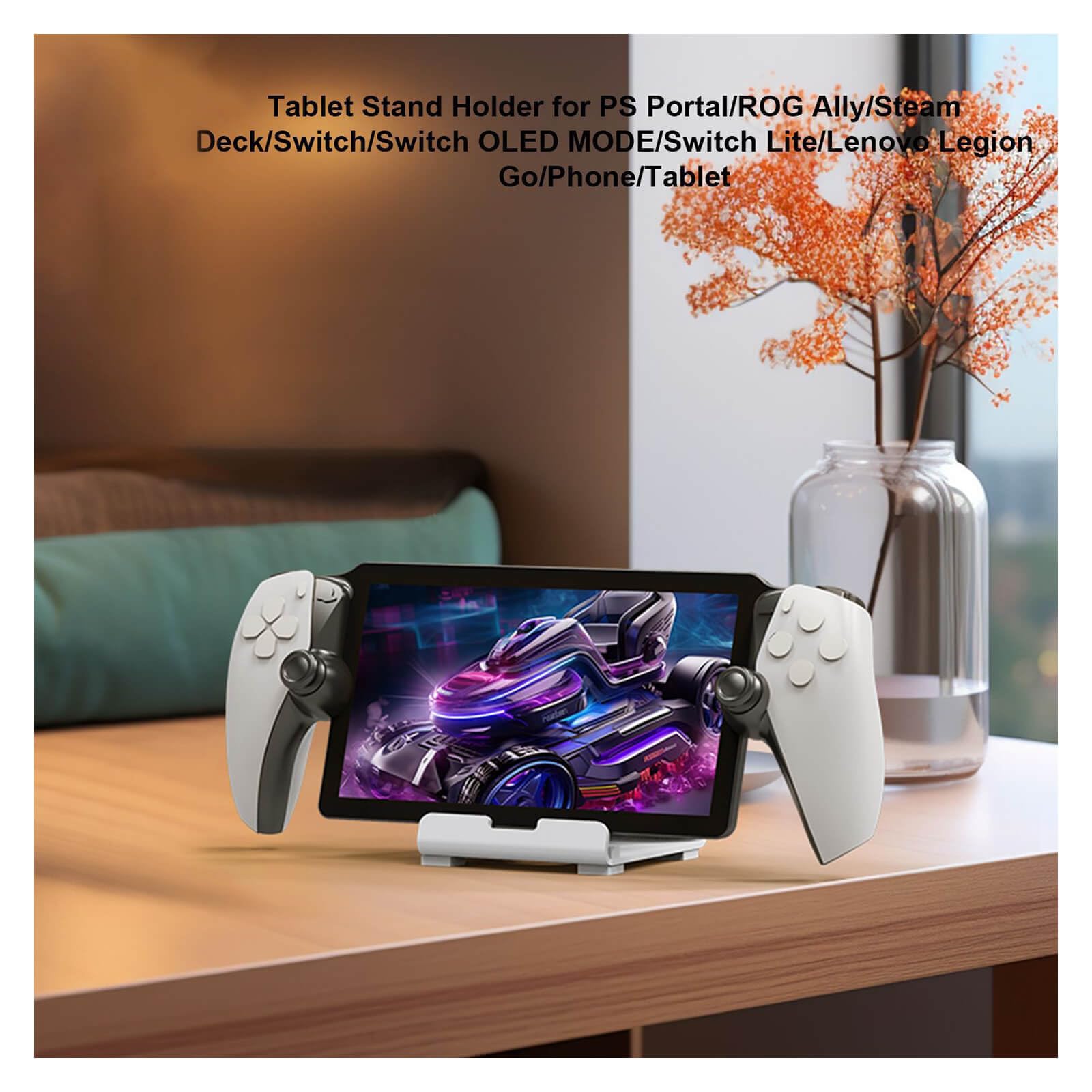 HEATFUN PS5 Portal Remote Player Metal Stand - White | Premium Aluminum Holder for PlayStation 5 Accessories | Perfect for Gaming Setup & Living Room Organization