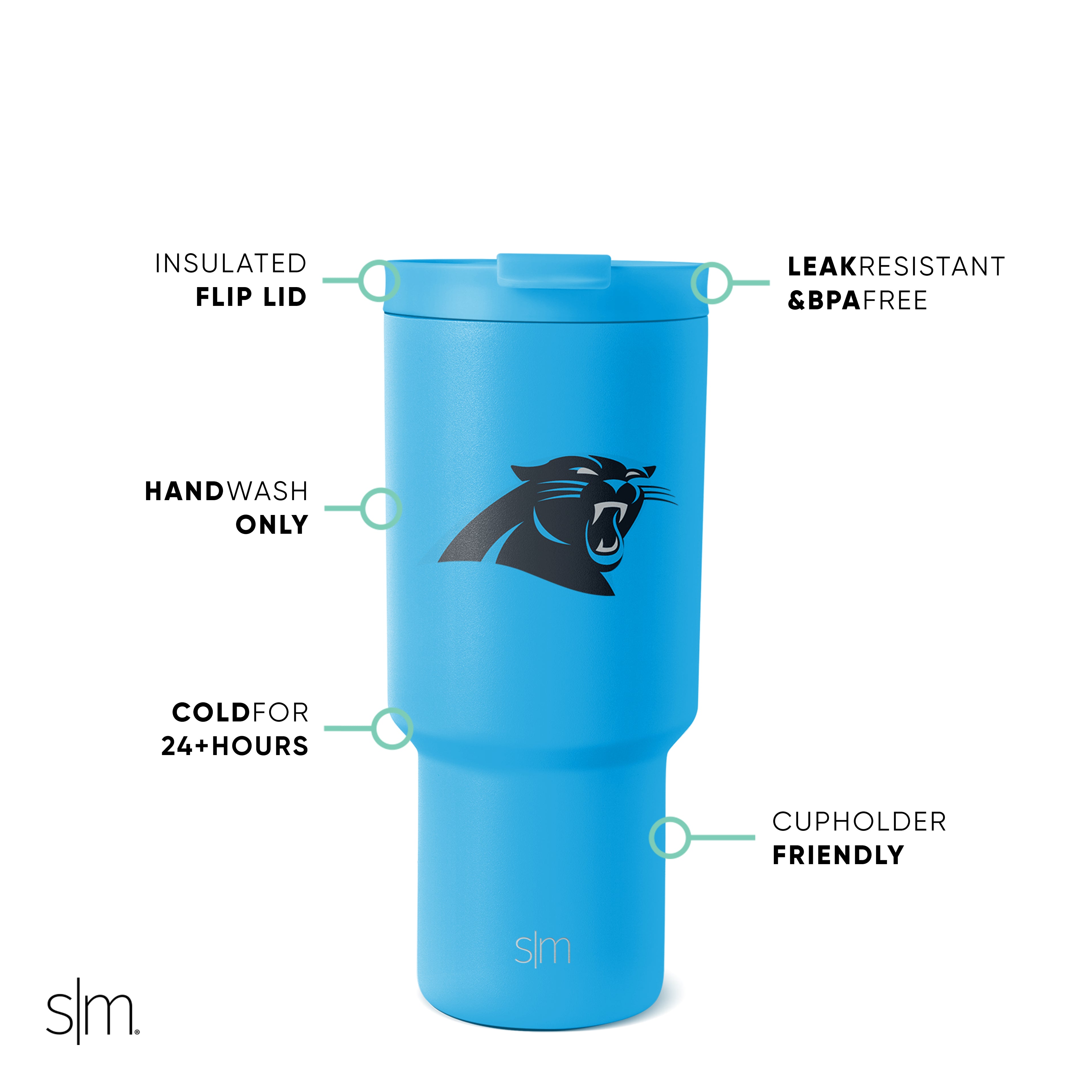 NFL Trek Tumbler 20oz Insulated Stainless Steel Water Bottle with Lid - Leakproof Travel Mug for Coffee & Tea - Perfect for Sports Fans, Camping, Hiking & Outdoor Activities