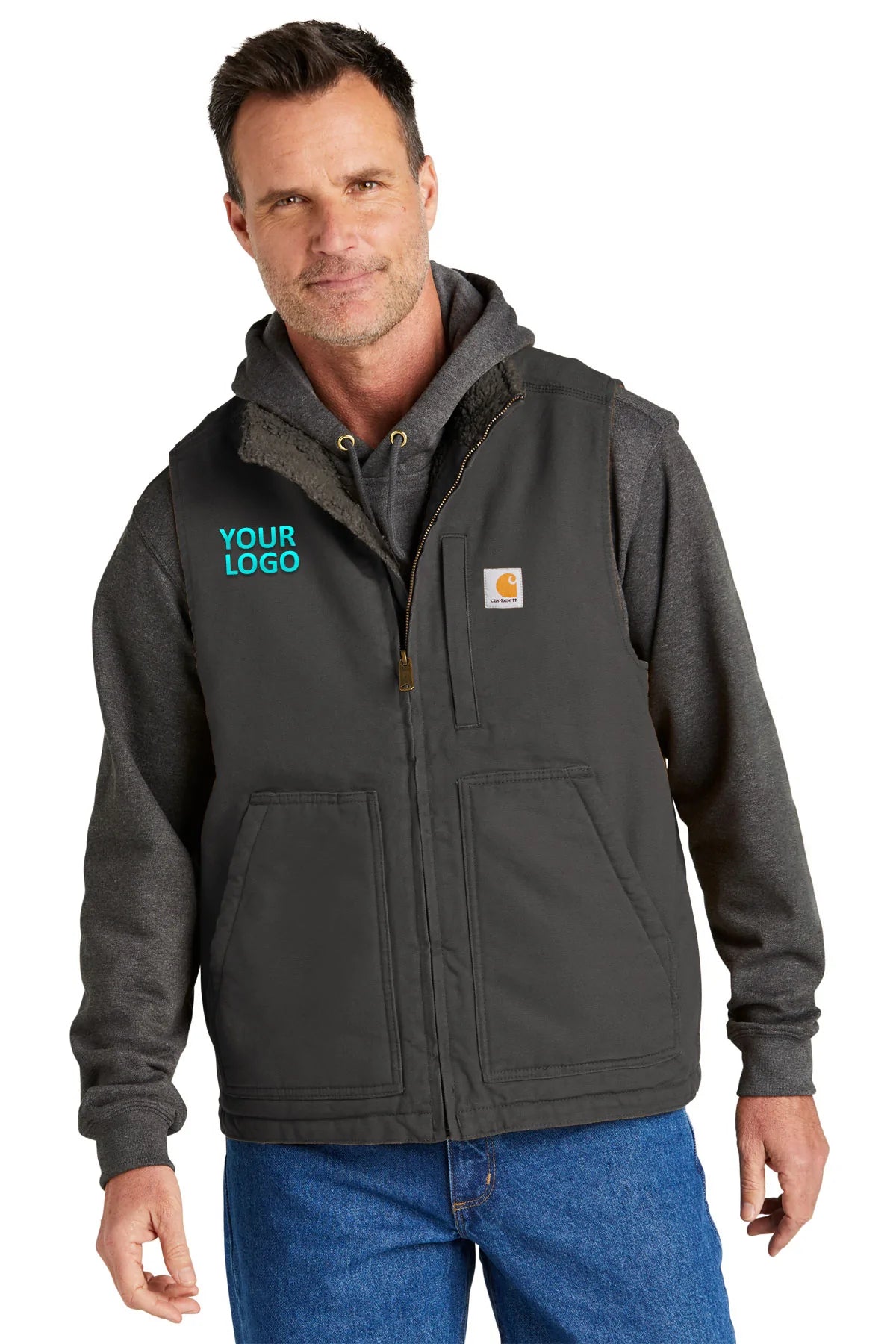 Carhartt Sherpa Lined Customized Vests for Men & Women - Warm Fleece Lined Work Vest for Outdoor Jobs, Hunting & Winter Activities