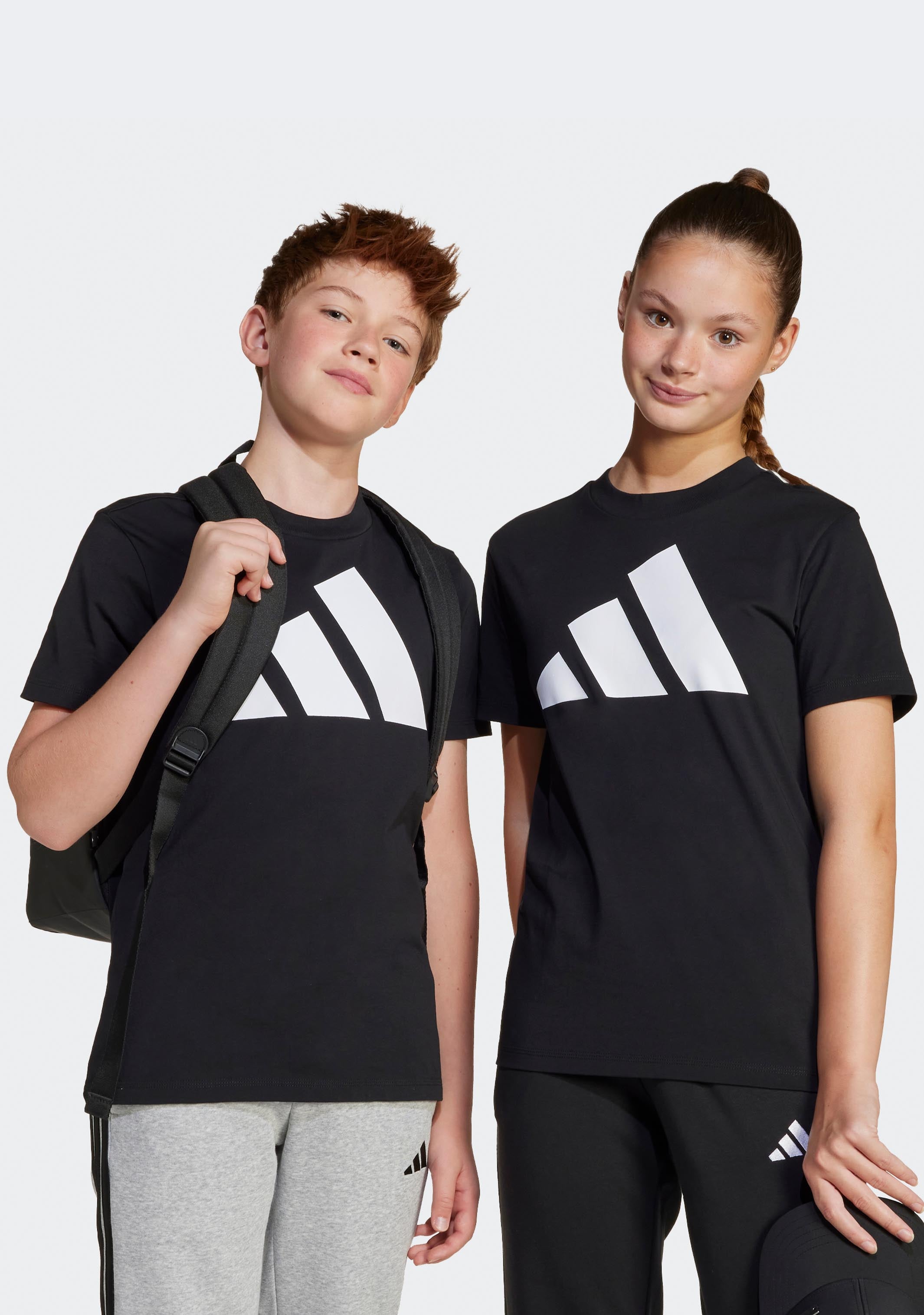 Adidas Kids' Big Logo T-Shirt - Comfortable Cotton Short Sleeve Tee for Boys & Girls - Perfect for School, Play & Everyday Wear