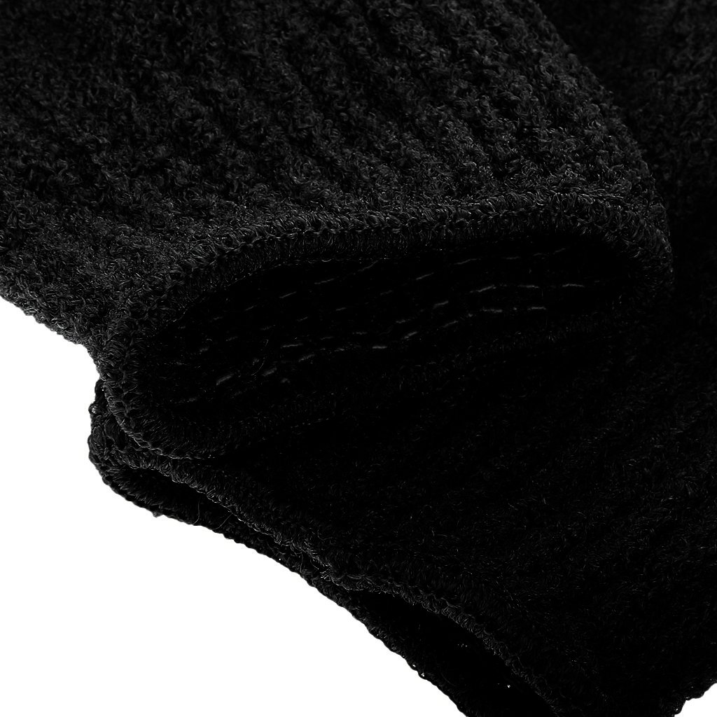 Exfoliating Bath Gloves (1 Pair) - Premium Shower Scrubber for Skin Care & Massage - Deep Cleansing & Dead Skin Removal - Black - Perfect for Spa, Home Use & Gift Giving