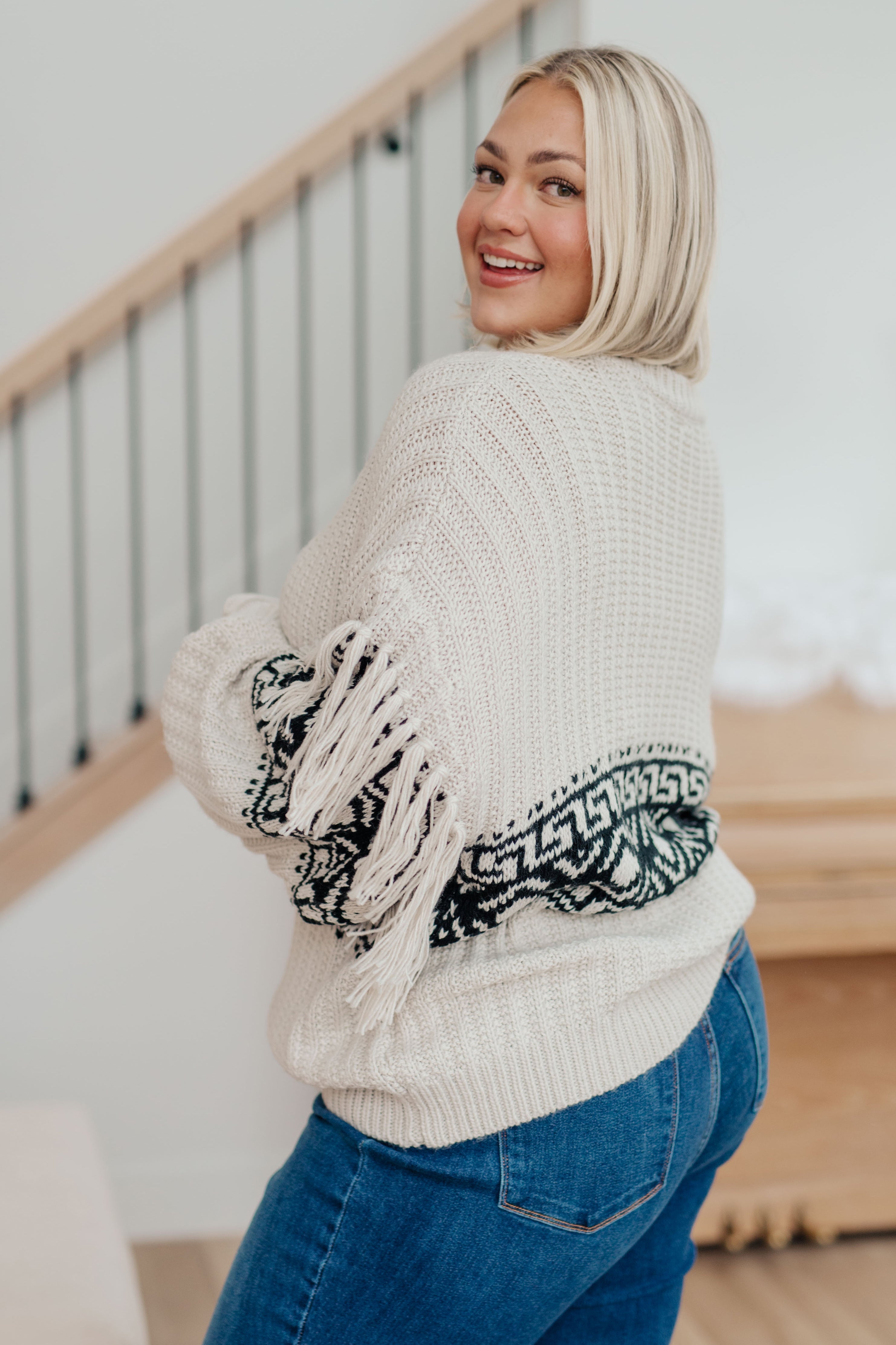 Stylish Fringe Detail Sweater for Women - Trendy Knit Pullover with Boho Chic Design | Perfect for Casual Outfits, Fall Layering & Cozy Winter Wear