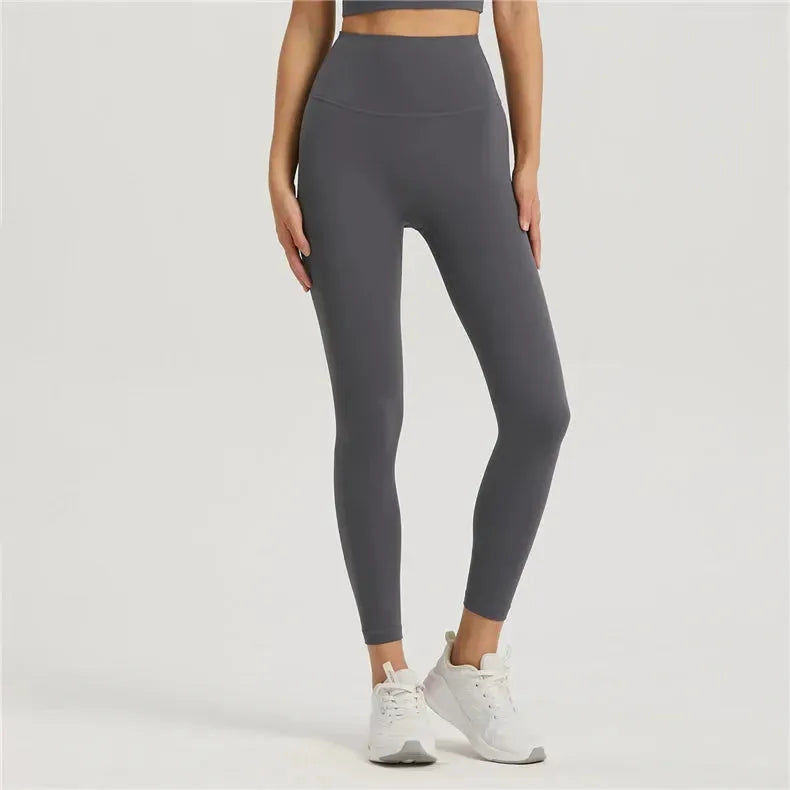 Vnazvnasi Women's High Waist Sports Leggings - Skin-Friendly Fabric, Anti-Curl Design with Inner Pocket - Perfect for Running, Yoga & Climbing Workouts
