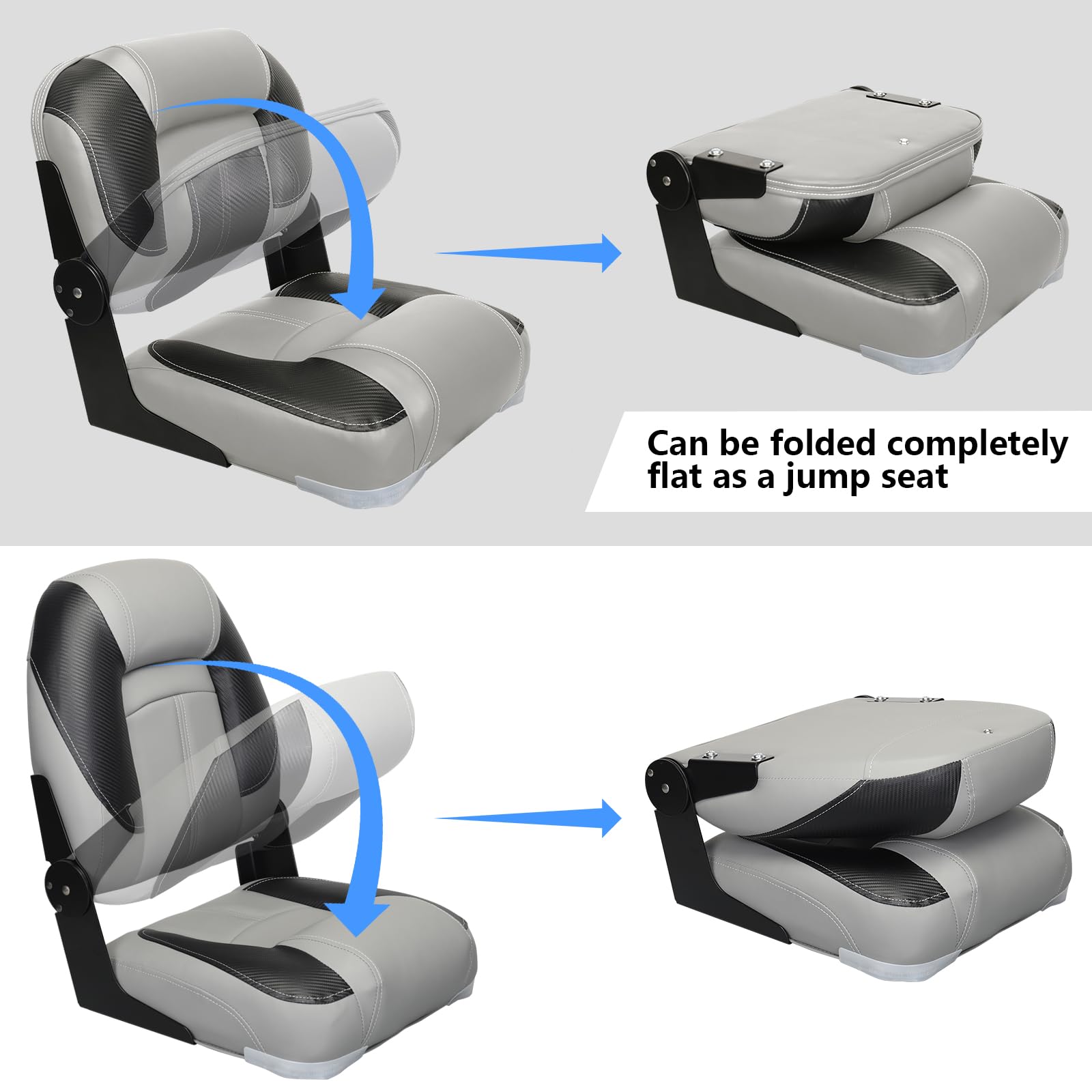 Leader Accessories Bass Boat Seats - Premium Folding Fishing Boat Seats for Comfort & Durability | Perfect for Bass Fishing, Pontoon Boats & Marine Use