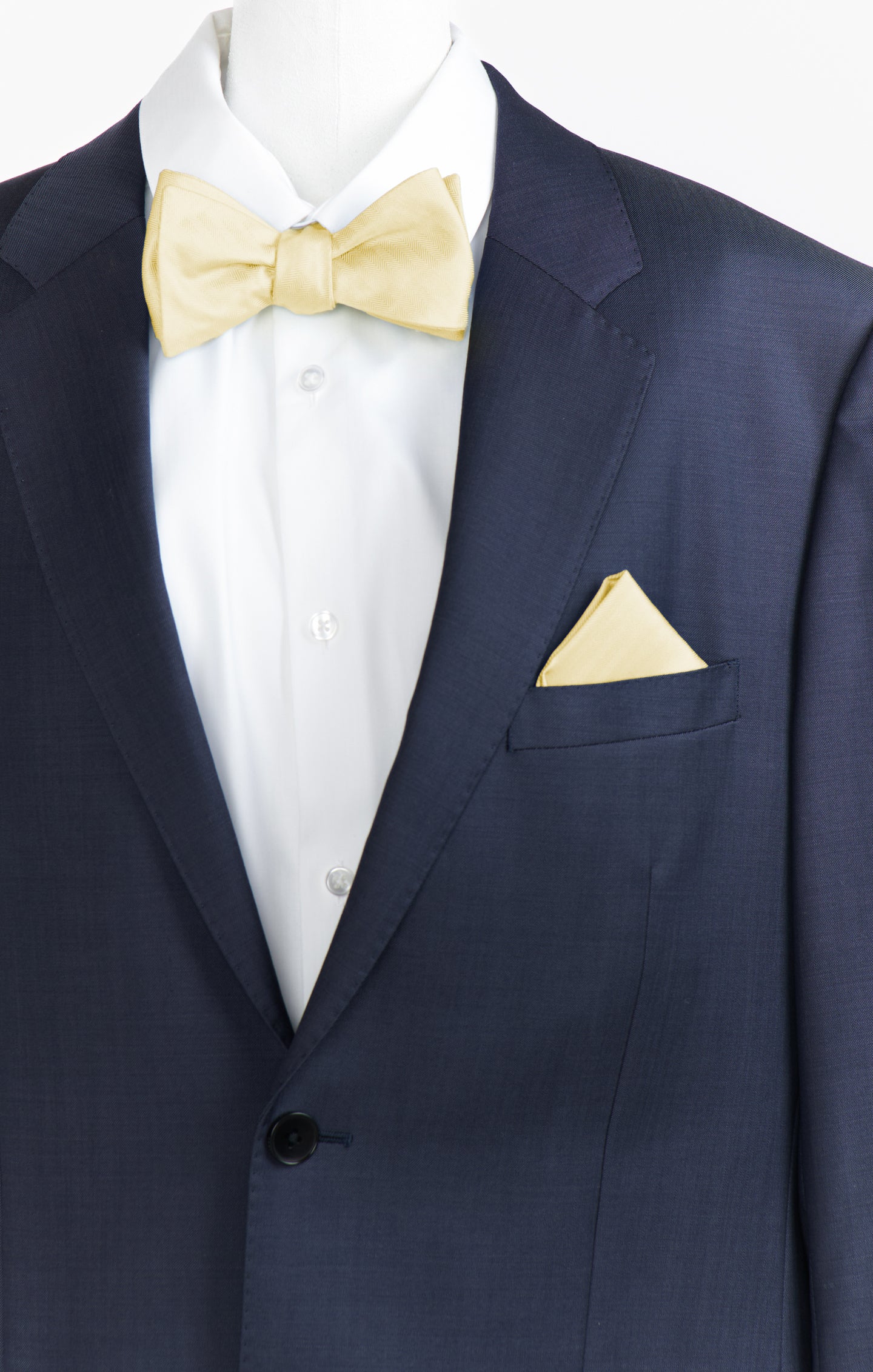 Josh Men's Classic Pale Yellow Bow Tie - Elegant Formal & Wedding Accessory for Grooms, Prom, Parties & Special Occasions