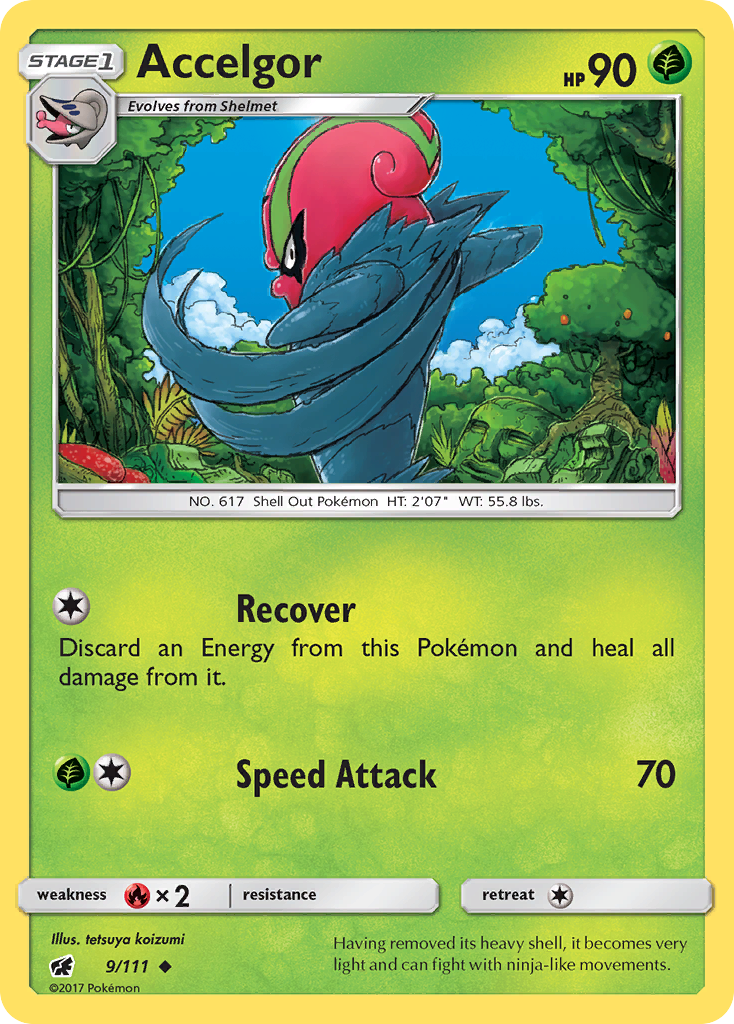 Accelgor (9/111) Pokemon Card - Sun & Moon: Crimson Invasion TCG - Rare Collectible for Battles & Trading