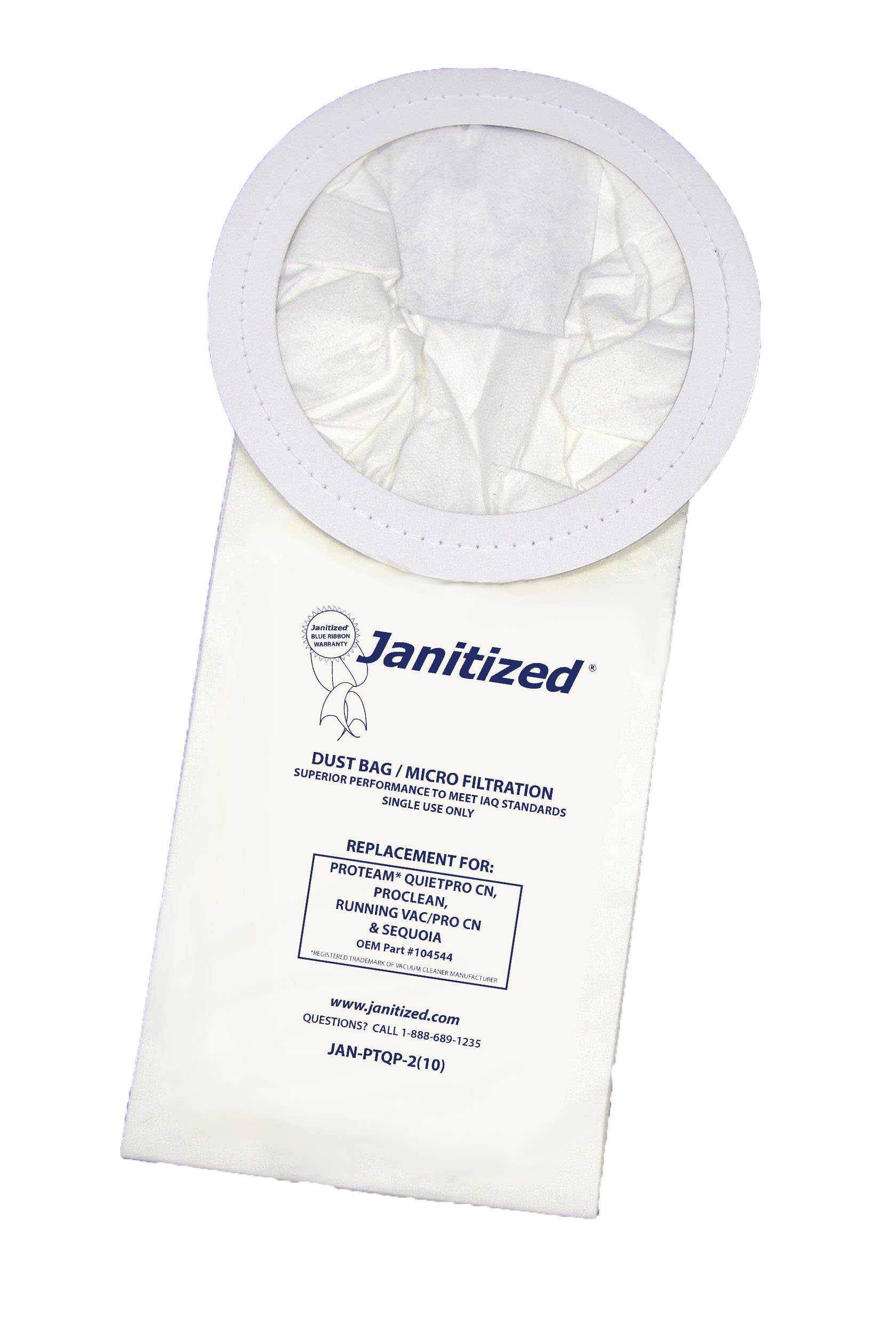 Premium Replacement Commercial Vacuum Bags (10-Pack) for ProTeam QuietPro CN, ProClean, RunningVac/Pro Vac CN & Sequoia Vacuum Cleaners - OEM #104544 - Ideal for Hotels, Offices & Commercial Cleaning Services