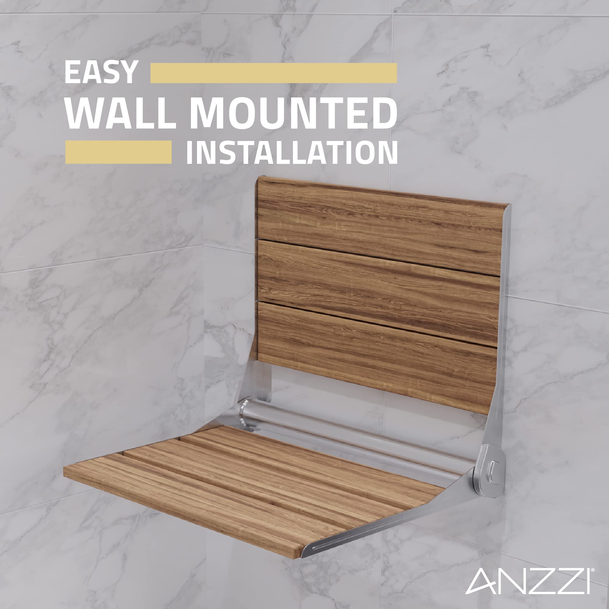 Premium Folding Teak Shower Bench - 18.7
