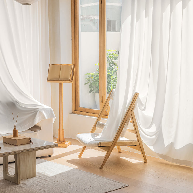 Addy White Gauze Grommet Sheer Curtains - Custom Window Treatments for Living Room, Bedroom & Nursery | Light Filtering Privacy Drapes