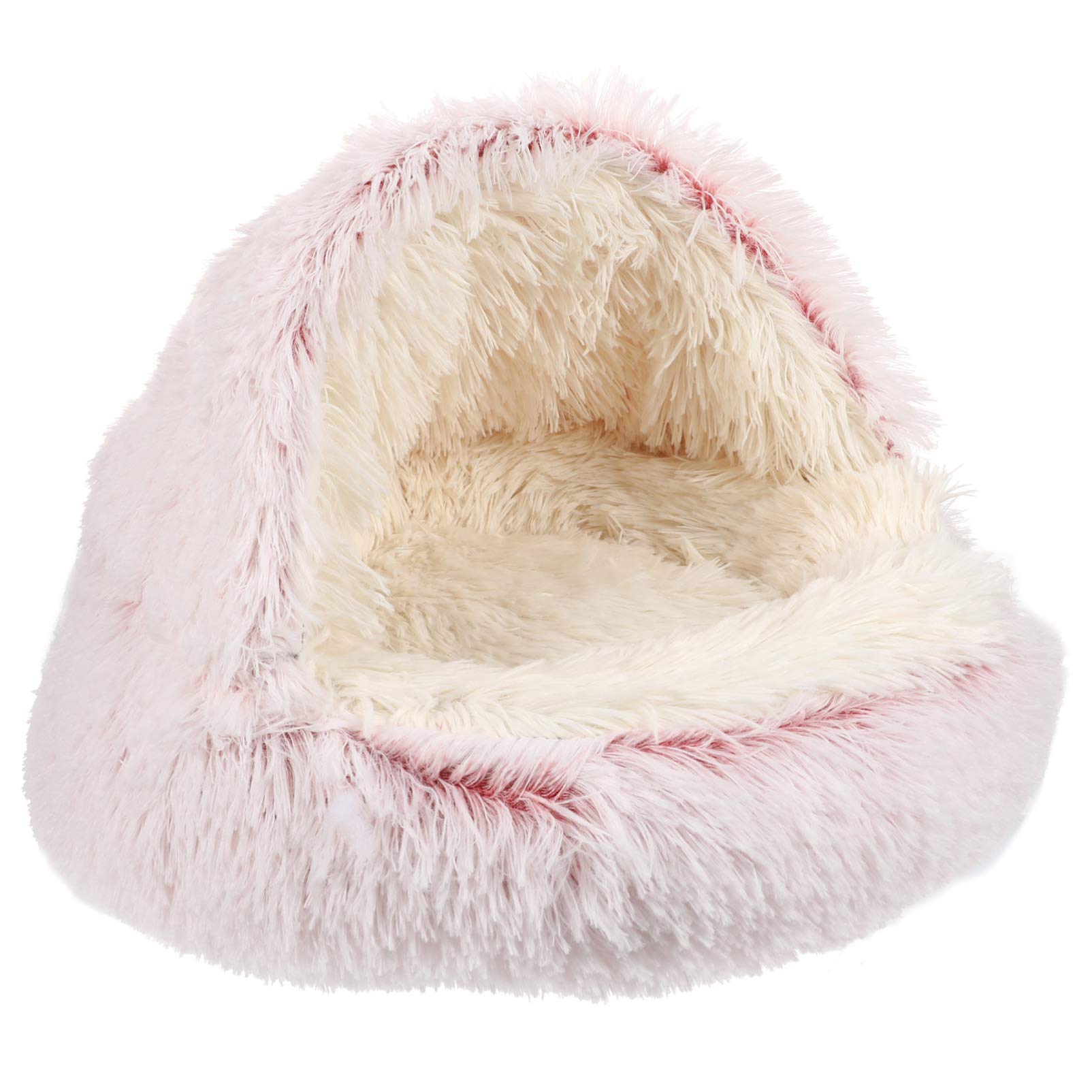 VALICLUD Soft Warm Cat Bed - Fluffy Self-Warming Pet Bed for Cats & Small Dogs - Cozy Tent Cave Design (40cm, Pink) - Perfect for Winter Nights & Indoor Lounging
