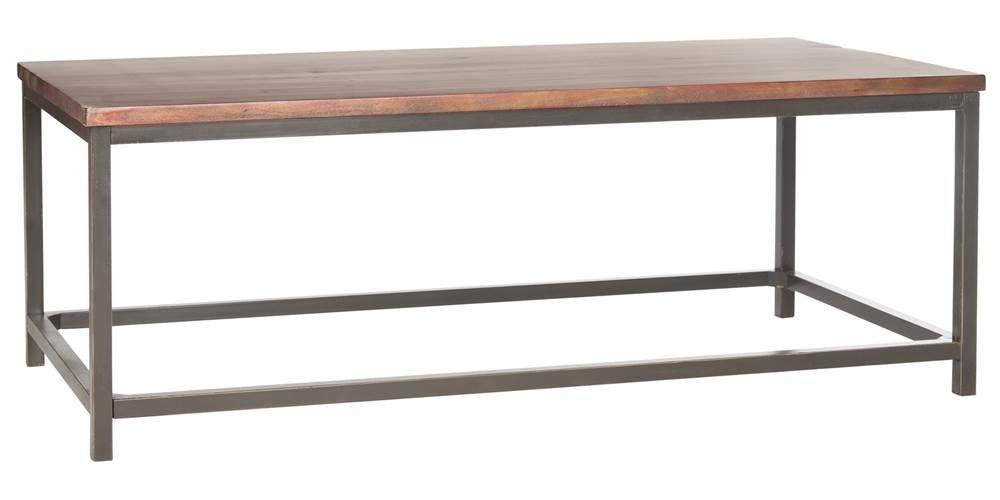 SAFAVIEH American Homes Collection ALEC Brown Pine Coffee Table - Rustic Living Room Furniture for Home Decor & Farmhouse Style