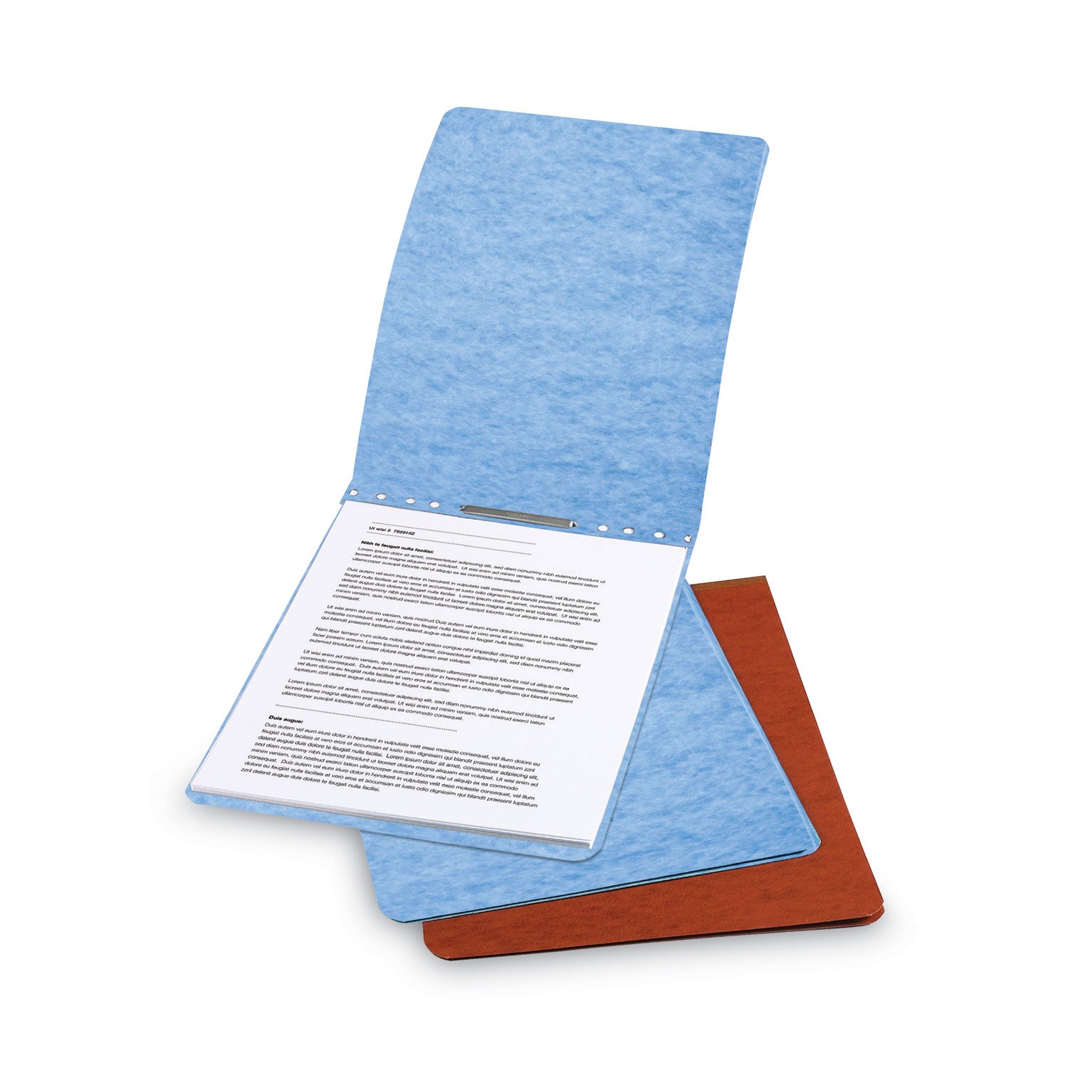 ACCO PRESSTEX Report Cover with Tyvek Reinforced Hinge - Top Bound 2-Piece Prong Fastener, Holds 2 Reports, 8.5 x 11 Inches, Light Blue - Perfect for Office Documents, School Projects & Professional Presentations