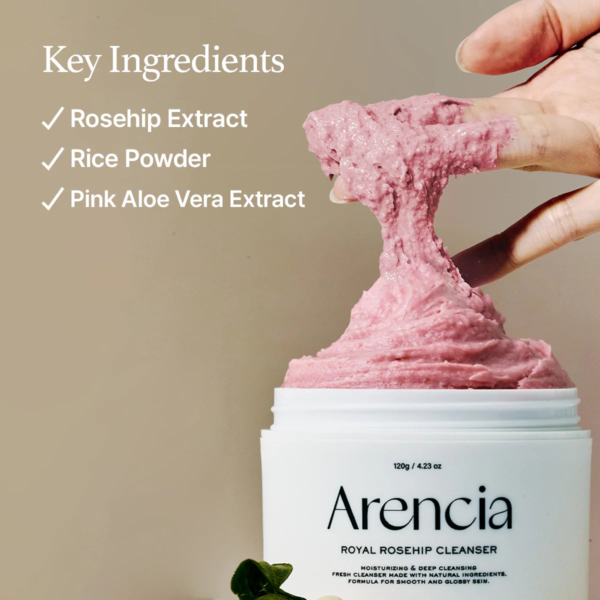 Arencia Fresh Royal Rosehip Cleanser 120g - Gentle Face Wash for Brightening & Hydrating Skin | Perfect for Daily Skincare Routine & Sensitive Skin Care