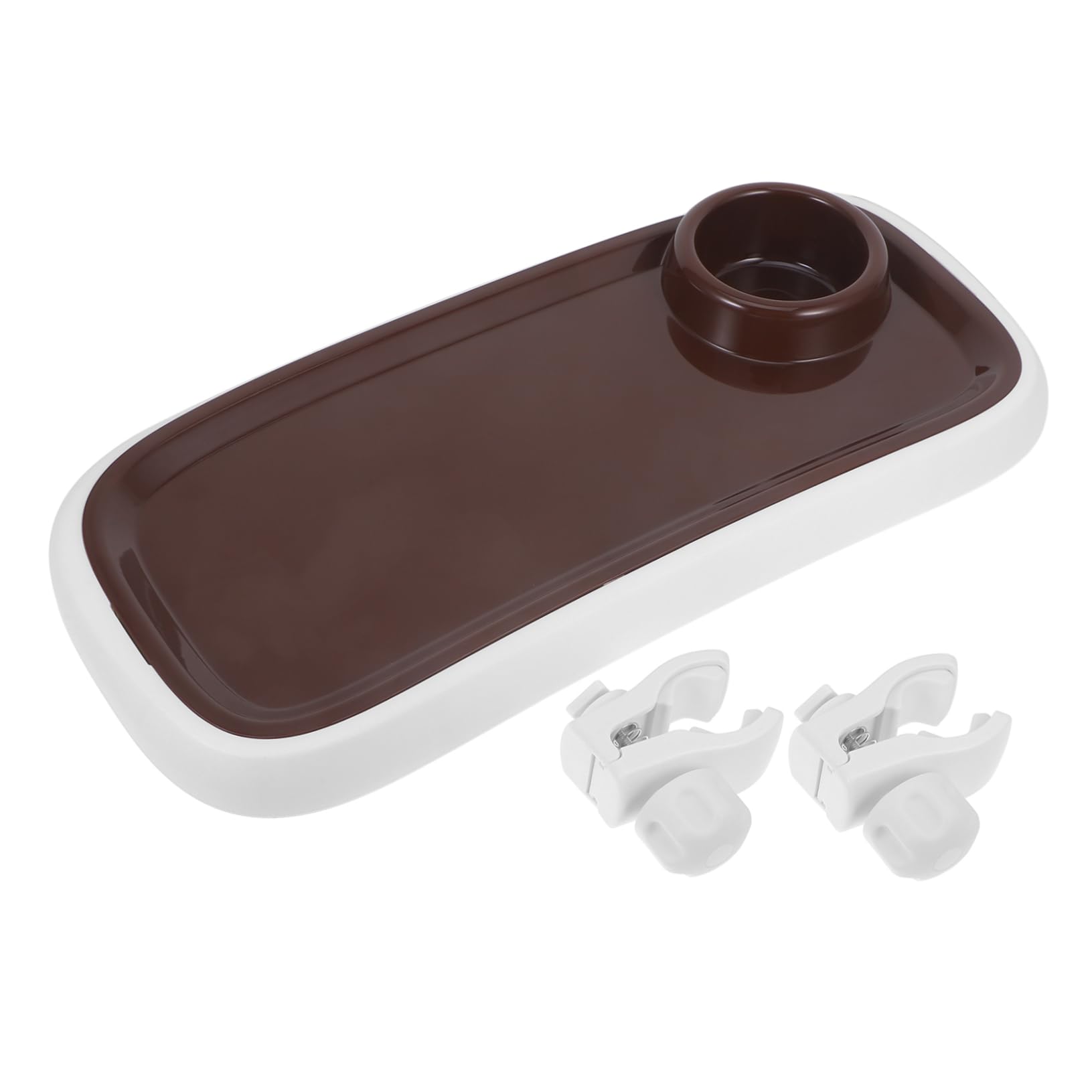 Vaguelly 3-Piece Stroller Food Tray Set - ABS Plastic Snack Tray for Baby Strollers & Coffee Cup Holder - Perfect for On-the-Go Snacking, Coffee Drinking & Stroller Organization