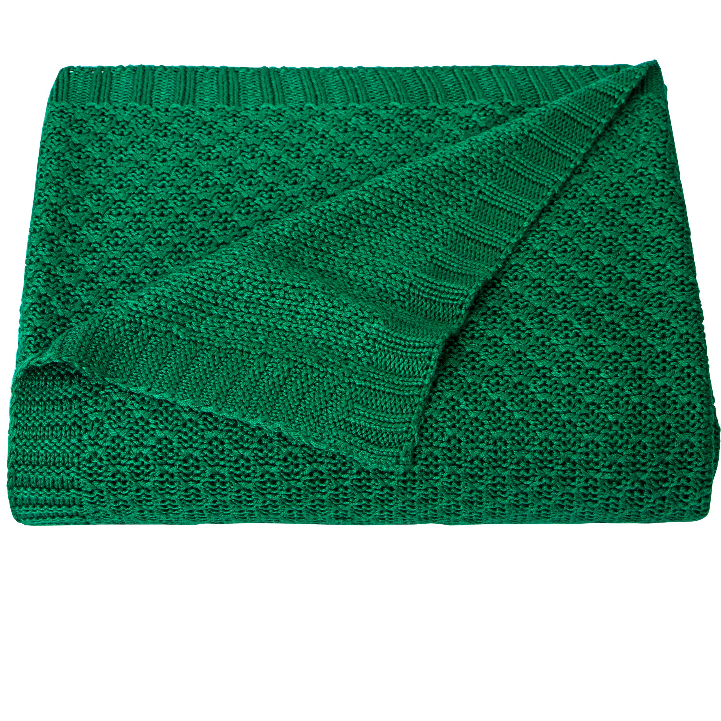 NTBAY Cooling Baby Blanket - Soft & Breathable Bamboo Rayon Toddler Blanket 30x40 Inches - Lightweight Cable Knit Blanket for Nursery, Stroller, Car Seat & Bedtime - Green