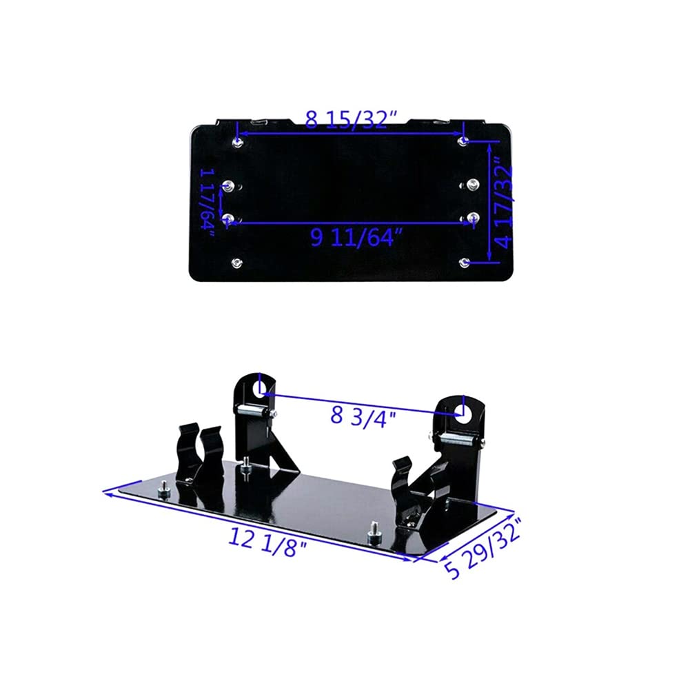 Zcargel Heavy Duty Metal License Plate Holder - Universal Winch Roller Fairlead Mounting Bracket for Cars, Trucks & Motorcycles - Durable Steel Number Plate Frame for Off-Road, Towing & Adventure Vehicles