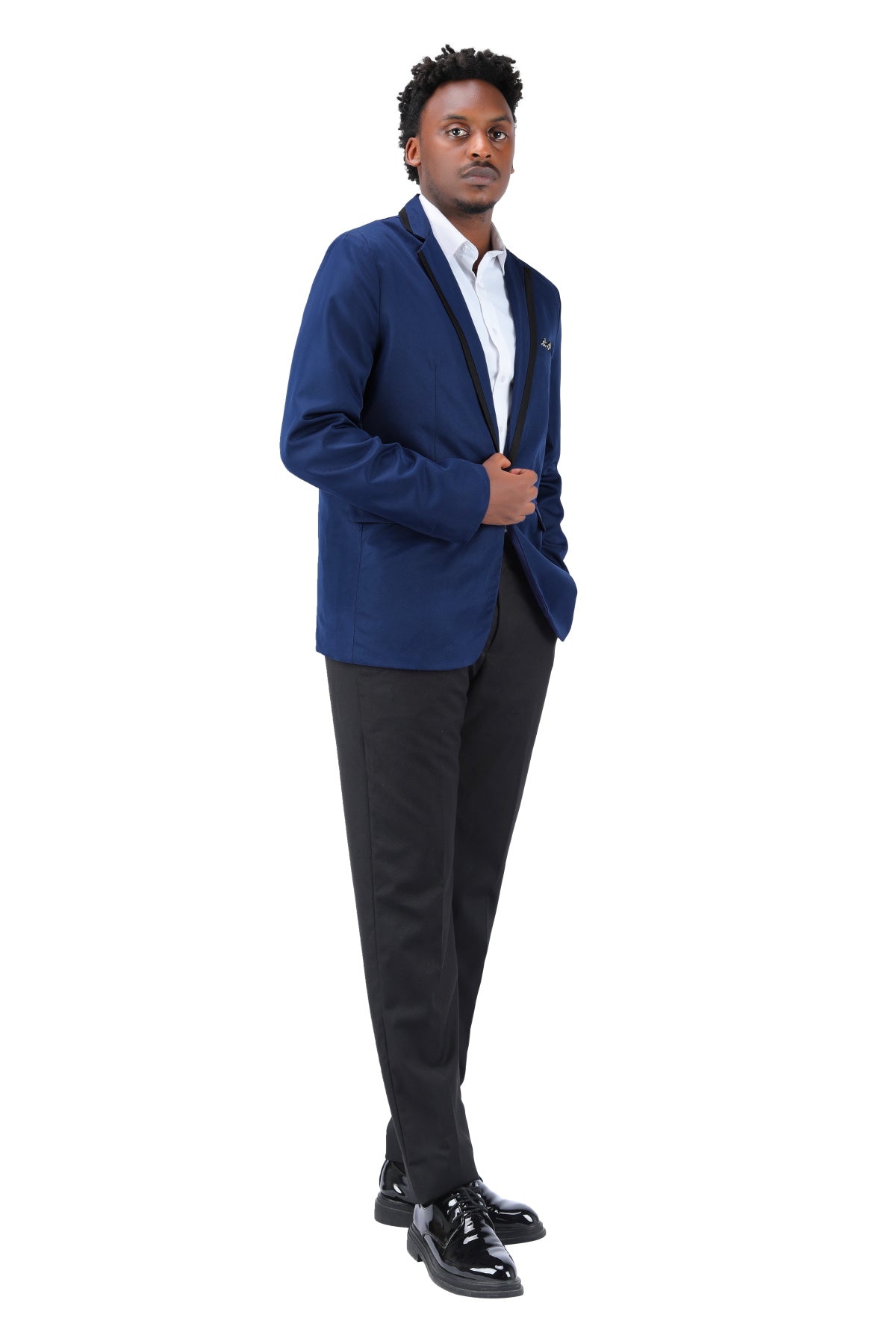 Men's Navy Blue Single Button Casual Blazer - Perfect for Office Wear, Business Meetings & Smart Casual Outfits