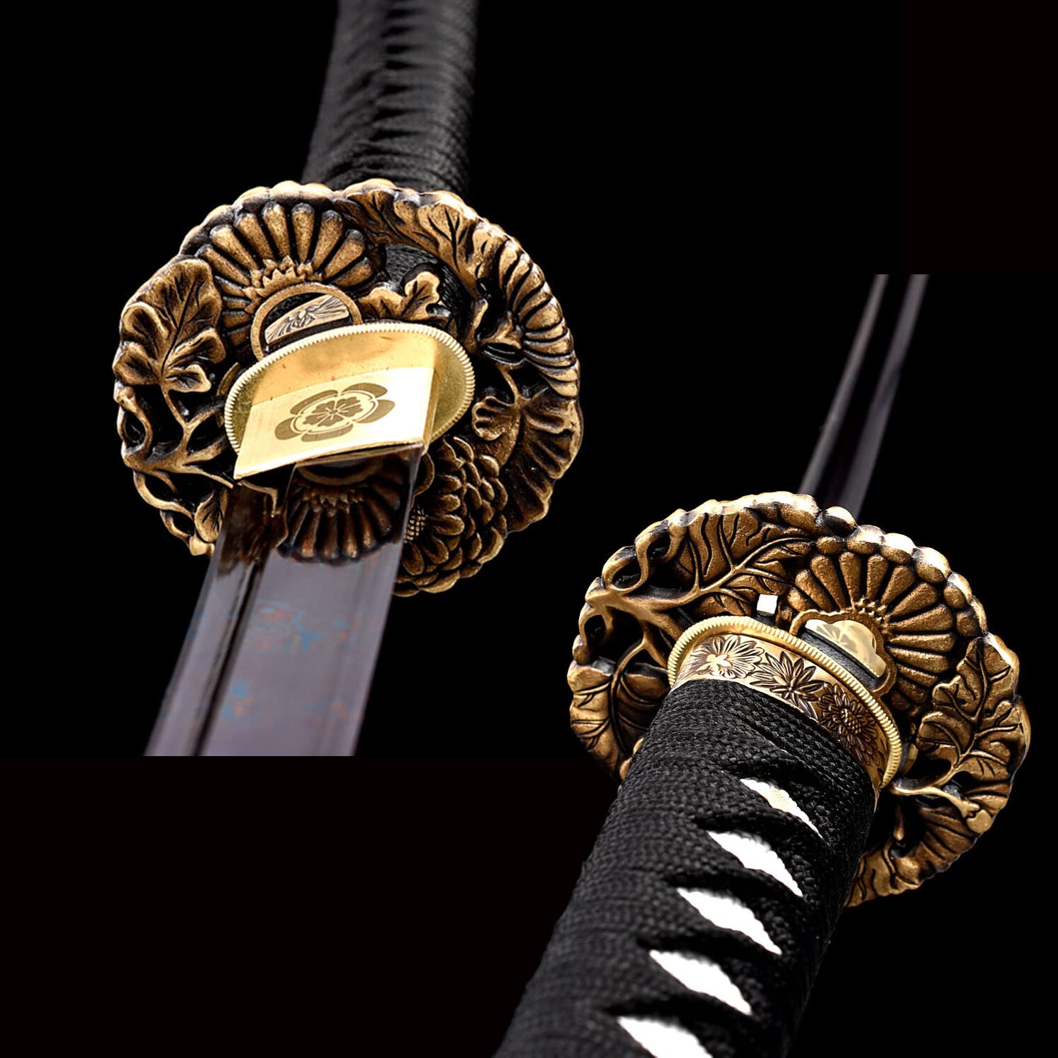 Handmade Damascus Steel Japanese Katana - Full Tang Samurai Sword with Razor Sharp Blade for Combat & Bamboo Cutting | Perfect for Martial Arts Training, Cosplay & Collectors