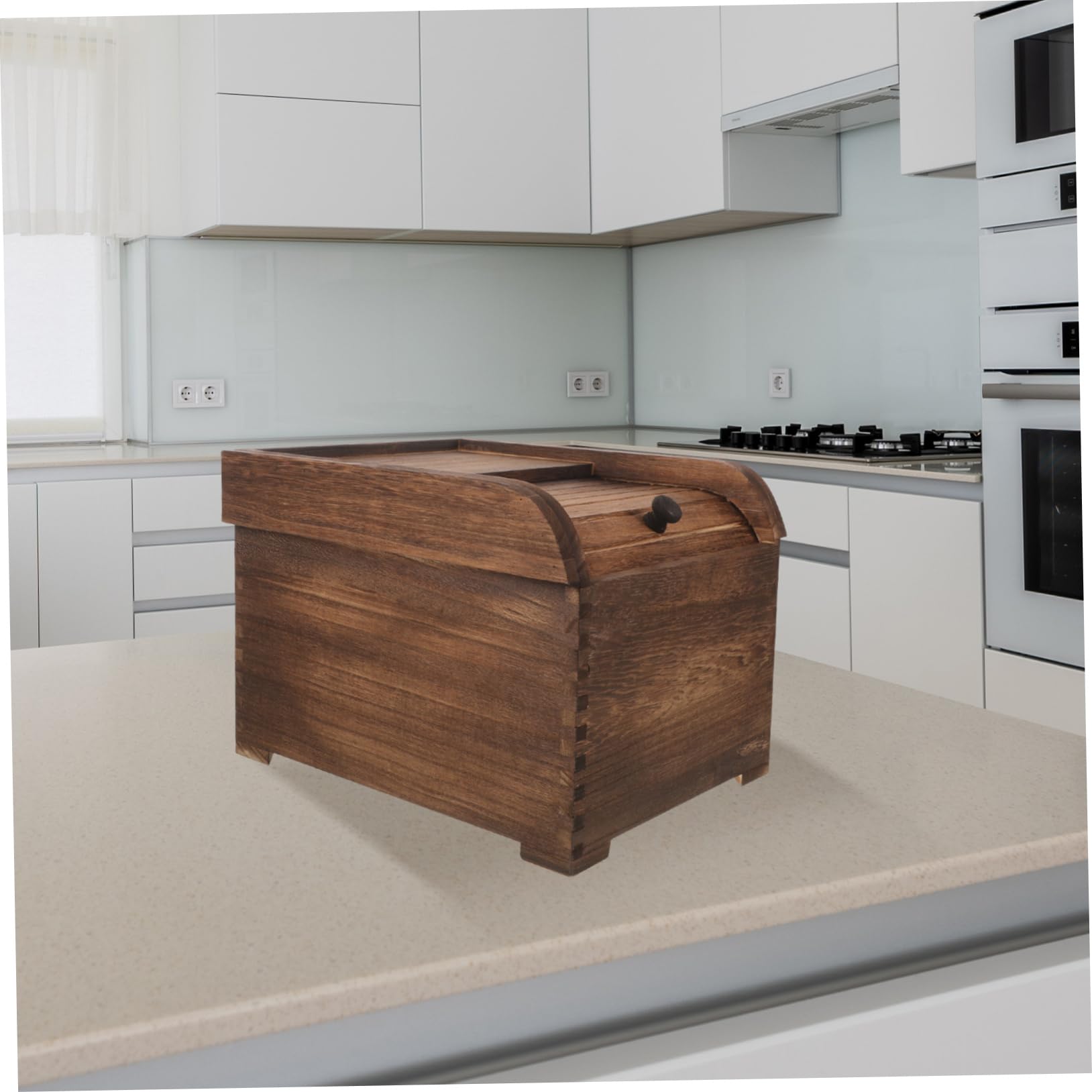 Solid Wood Rice Storage Box - Large Airtight Food Container for Cereal, Grains & Pantry Storage - Wooden Seal Bucket with Lid - Perfect for Kitchen, Pantry & Bulk Food Organization