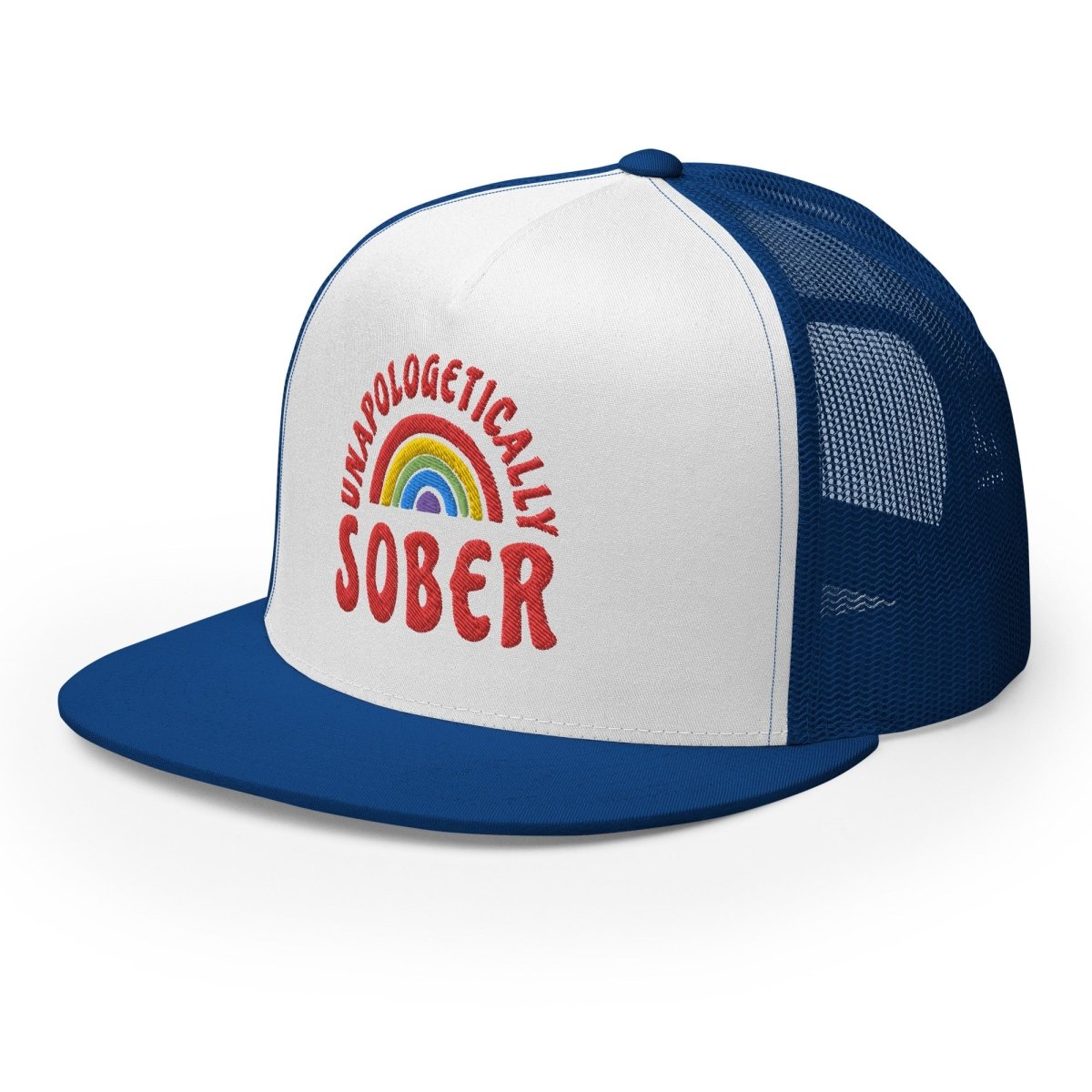 Unapologetically Sober Embroidered Trucker Hat - Stylish Recovery Support Cap for AA Meetings & Sober Living - Perfect for Addiction Recovery Gifts & Sober Life Celebration