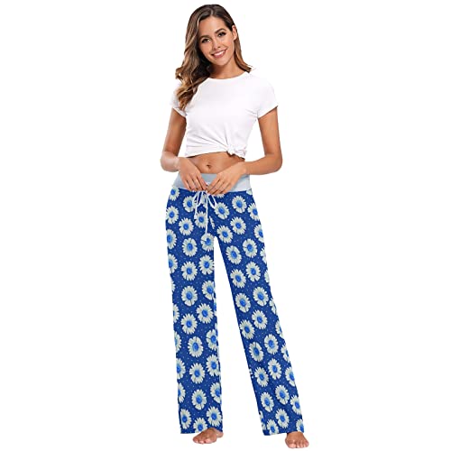 Women's Soft Cotton Pajama Pants - Loose Fit Sleepwear & Lounge Pants with Drawstring Waist - Wide Leg Comfort for Sleeping, Relaxing at Home, and Travel