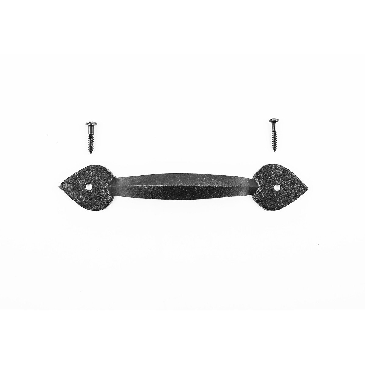 Black Wrought Iron Cabinet Pulls 6.7 Inch - Pack of 4 with Mounting Hardware - Heavy Duty Cabinet Handles for Kitchen, Bathroom & Furniture Drawers - Vintage Style Home Renovation Hardware