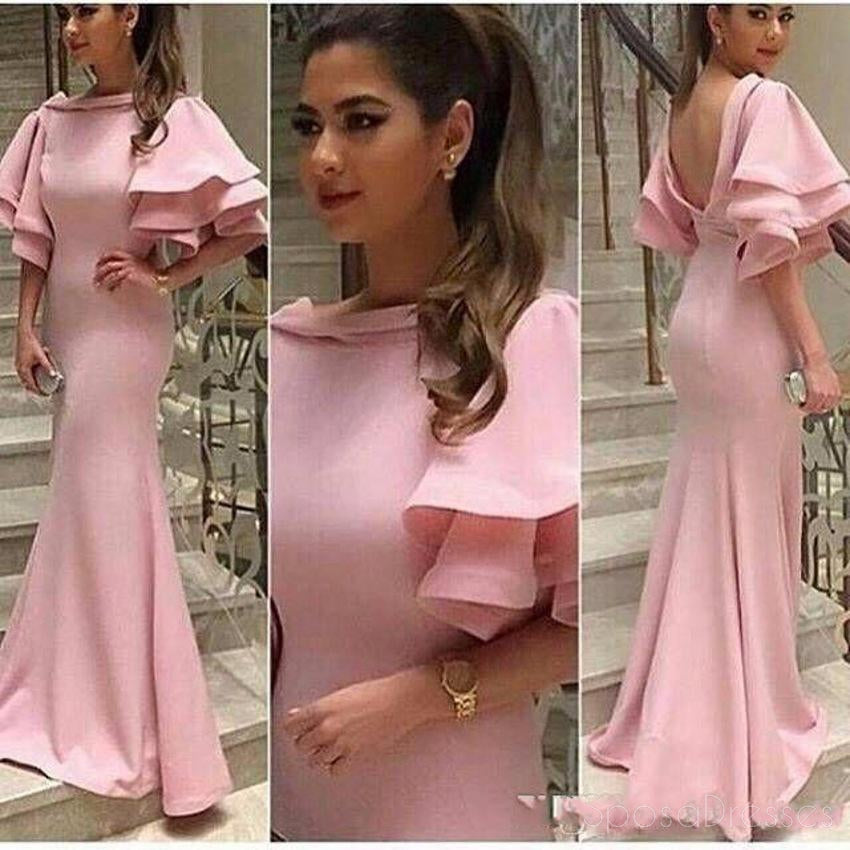Elegant Pink Puff Sleeve Long Evening Prom Dress for Women - Custom Party Gown for Homecoming, Prom Night & Formal Events - Plus Size Available - Style 17165