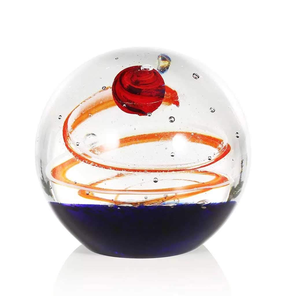 Hand Blown Glass Star Ball Sculpture - Unique Tabletop Decor, Paperweight & Home Decoration | Perfect for Office Desk, Living Room Centerpiece & Gift Giving
