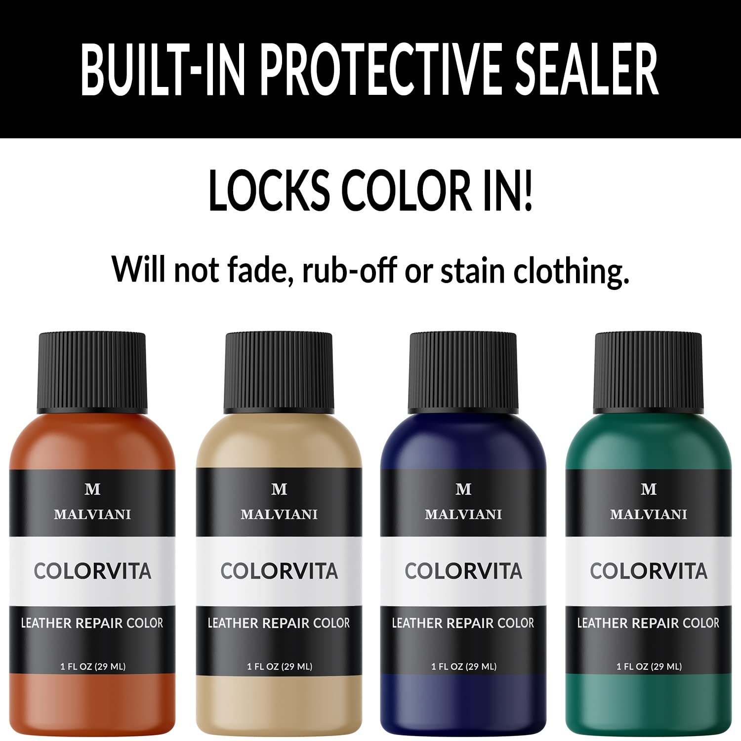 MALVIANI Leather Repair Color Restorer - Dark Silk Beige (1 oz) - Restores & Repairs Furniture, Couch, Car Seats, Purse & Sofa - Perfect for Home, Office & Auto Leather Care