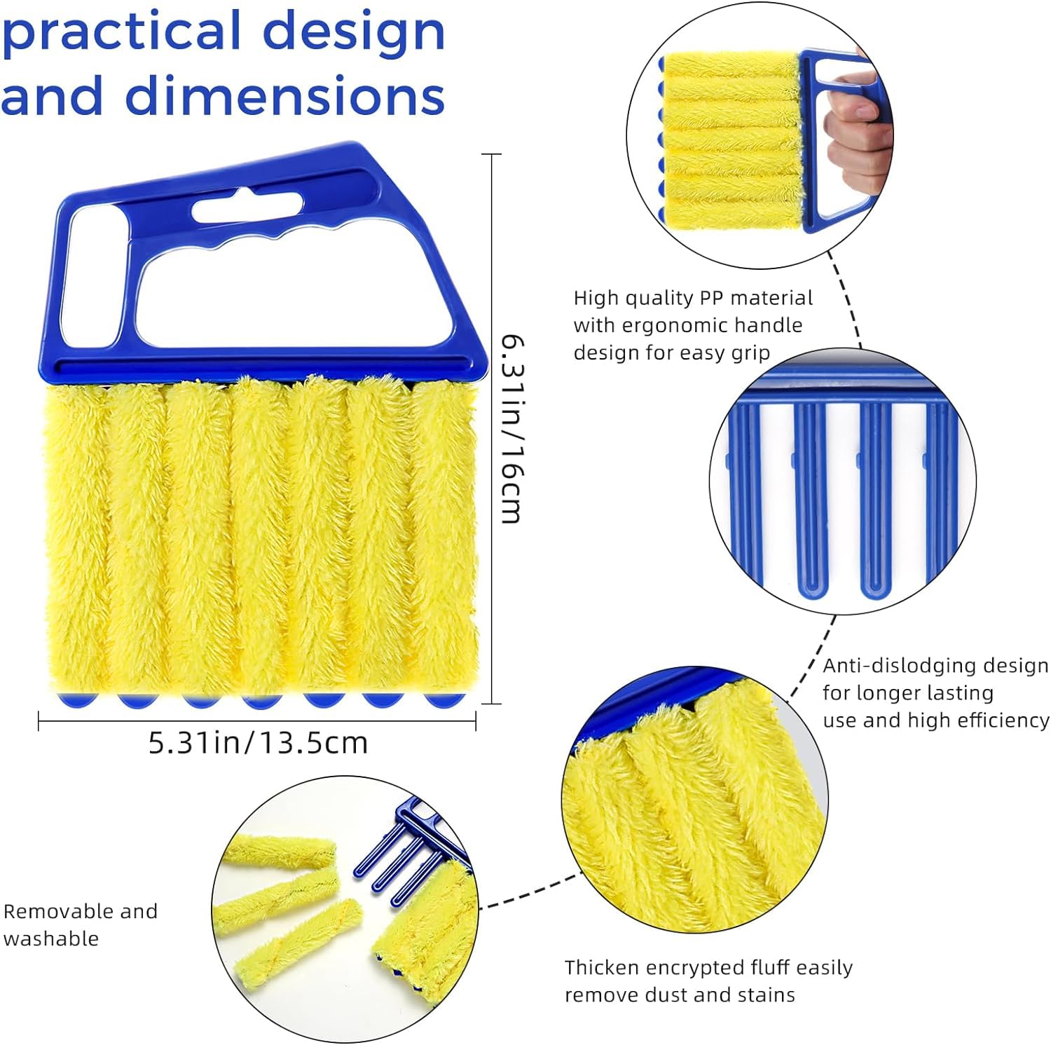 Louver Curtain Cleaning Brush - Detachable Blinds Cleaner for Windows & Vents | Home Dust Removal Tool for Quick Cleaning