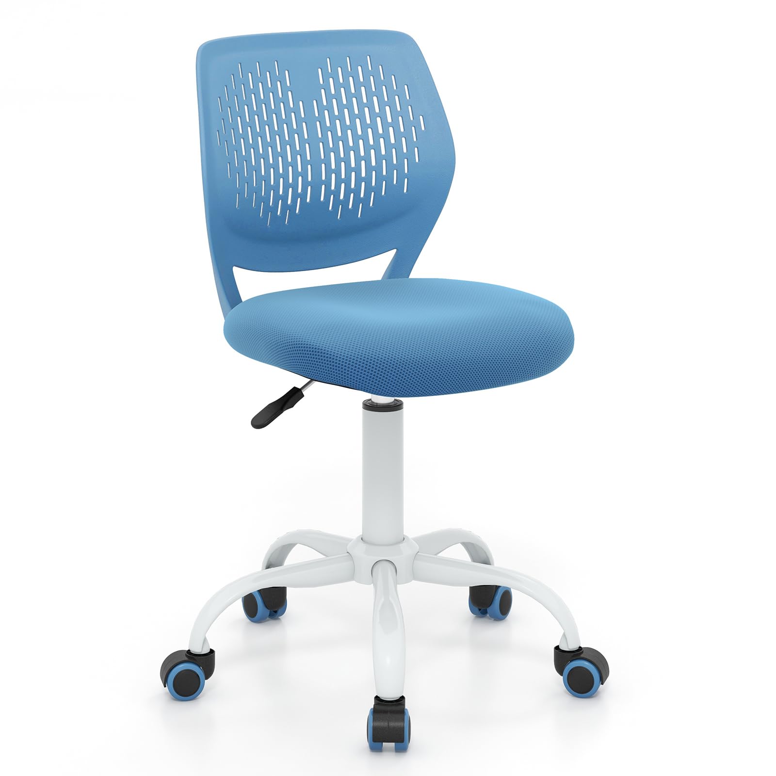 Giantex Adjustable Kids Desk Chair - Ergonomic Study Chair for Children with Height Adjustment, Lumbar Support & Swivel Base - Perfect for Home Schooling, Online Learning & Computer Work (Blue)