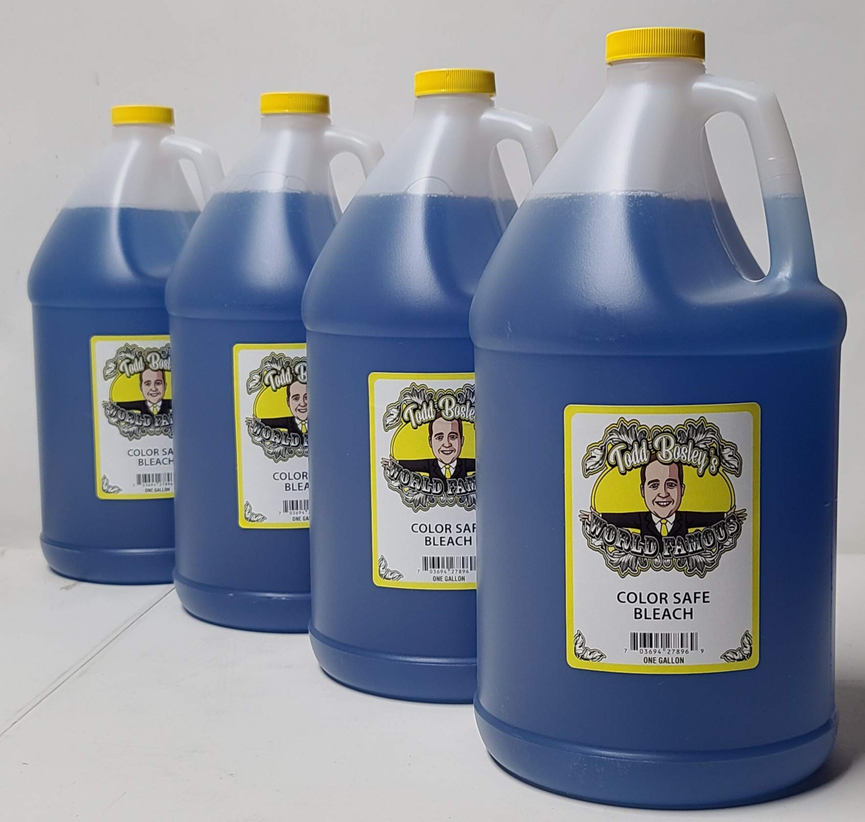 4 Pack Todd Bosley's World Famous Color Safe Bleach - 1 Gallon Bottles (4 x 128oz) | Safe for Colors & Delicates | Perfect for Laundry, Stain Removal & Fabric Care