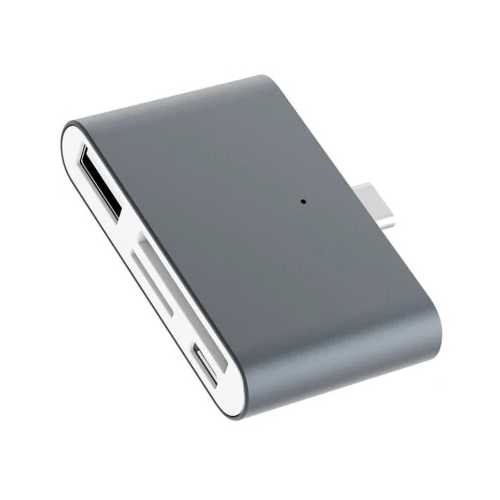 Coloriicc C4 4-in-1 OTG Smart Card Reader - USB Type C Adapter for Android, iPhone, PC & Mac - Perfect for Photo Transfer, File Backup & Mobile Storage Expansion