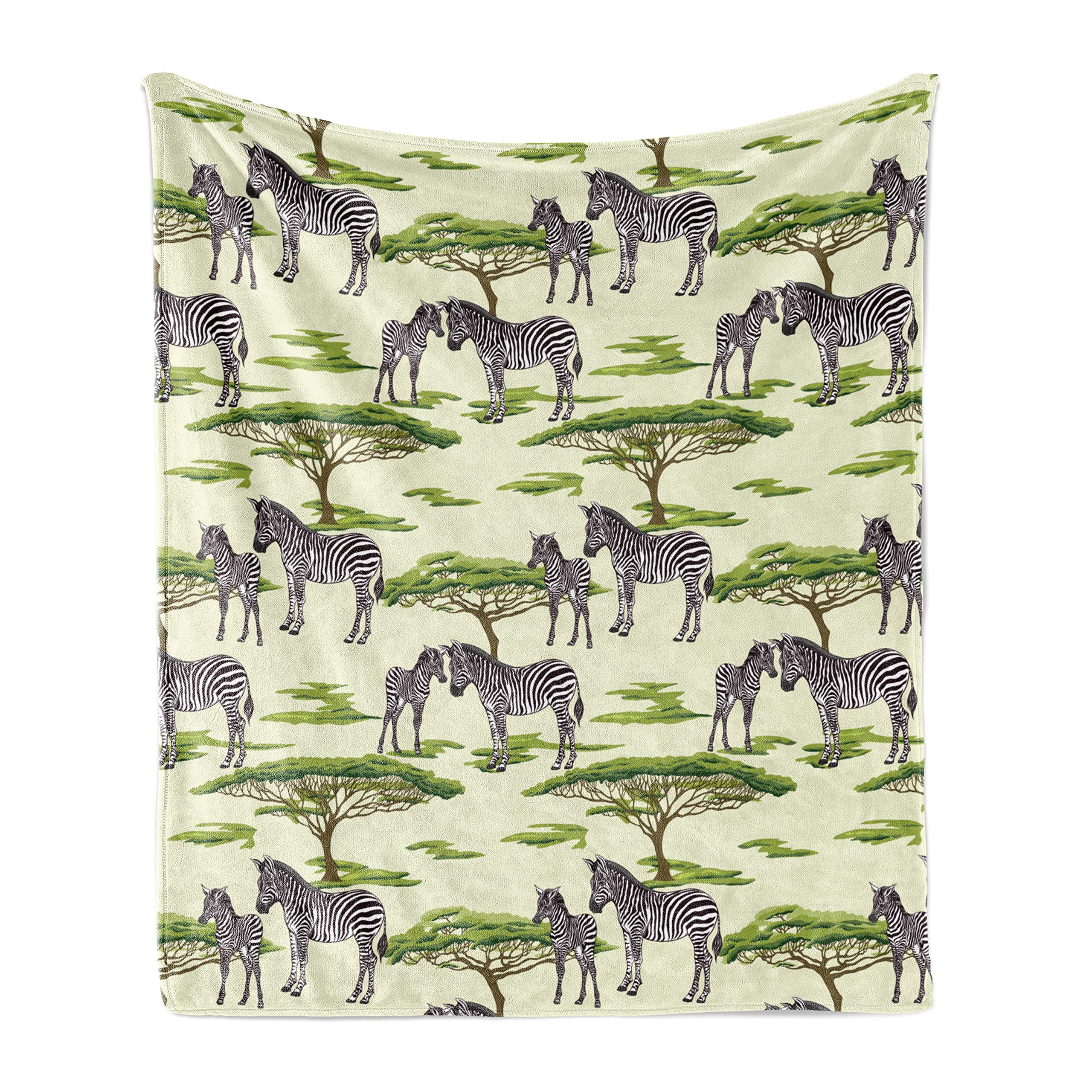 Ambesonne Zebra Print Fleece Throw Blanket 60