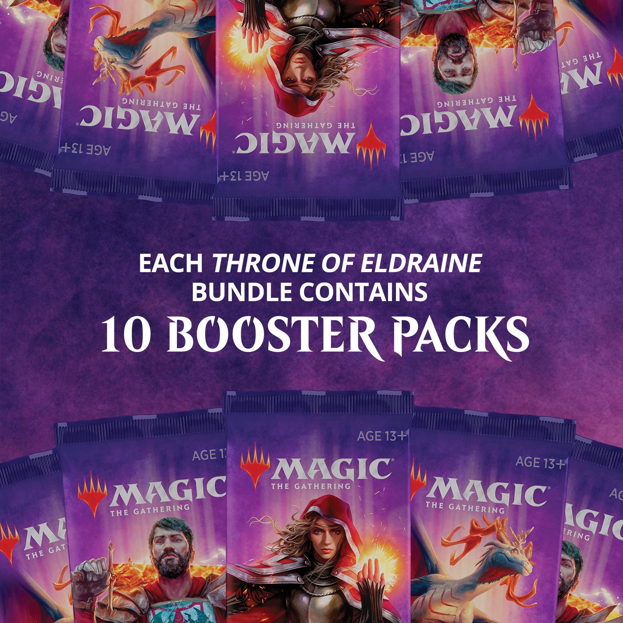 Magic: The Gathering Throne of Eldraine Bundle - 10 Booster Packs (150 Cards) with Premium Accessories | Collectible Trading Card Game for Deck Building & Strategy Play | Perfect for MTG Tournaments & Game Nights