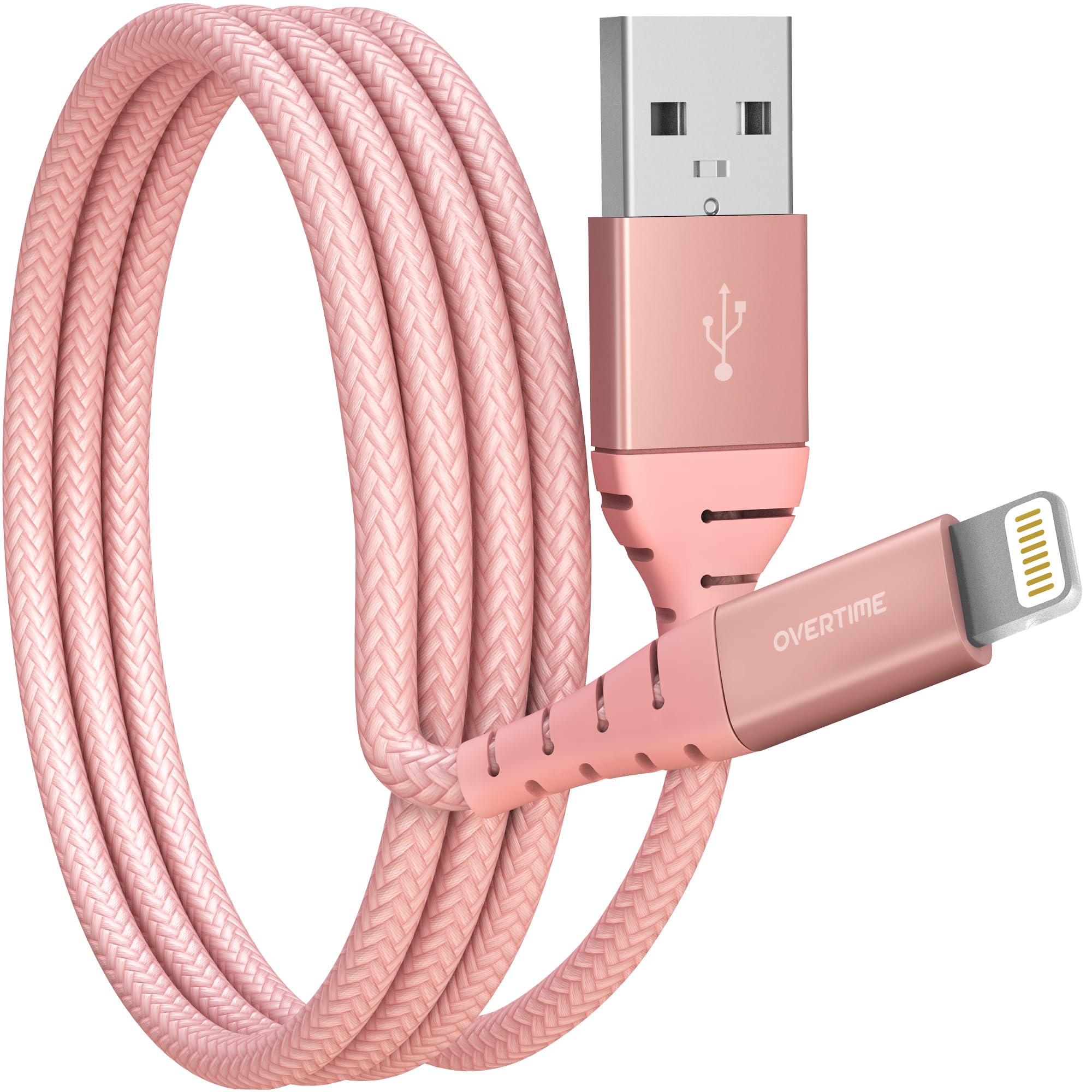 Premium MFI Certified iPhone Lightning Cable - 6ft Fast Charging USB A to Lightning Cord for iPhone 14/13/12/11/X/8/7, iPad & iPod | Durable & Portable | Rose Gold | Perfect for Home, Office & Travel Charging
