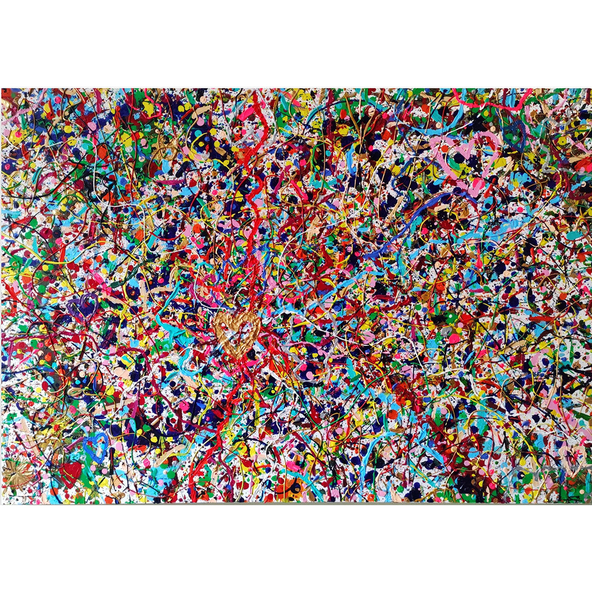 Heartbeat Acrylic Painting on Canvas - Modern Wall Art for Home, Office & Gift Giving