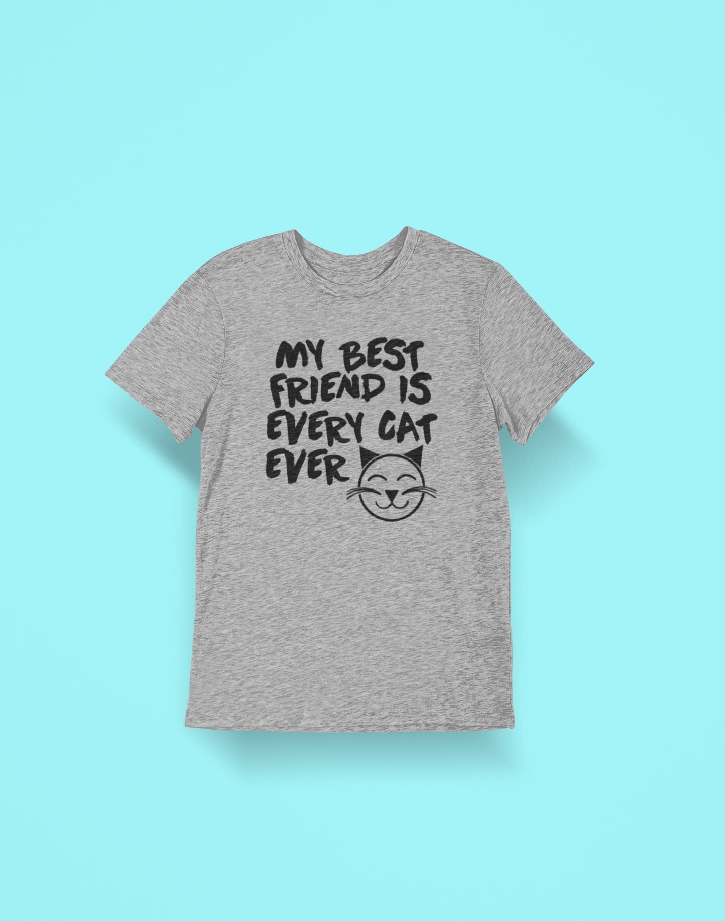My Best Friend Is Every Cat Ever Grey Youth T-Shirt - Perfect for Casual Wear, School, and Cat Lovers