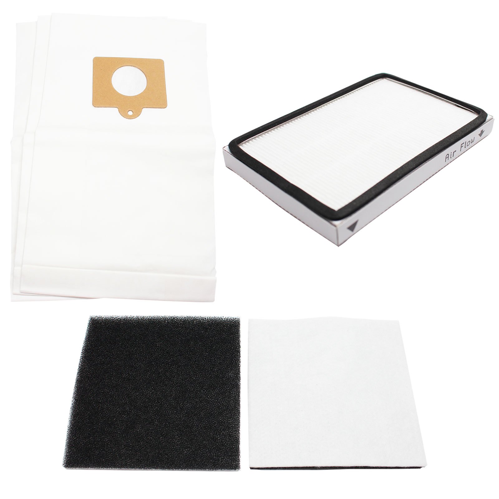6 Pack Panasonic MC-CG902-01 Vacuum Bags Replacement with 1 HEPA Filter & 1 Foam Filter - Compatible with Panasonic C-5 Vacuum Cleaner - Perfect for Home Cleaning, Pet Hair Removal & Allergen Reduction