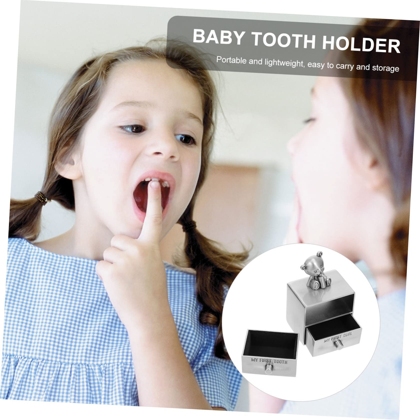FAVOMOTO 5-Piece Baby Teeth Keepsake Box - First Tooth Holder, Jewelry Organizer & Small Pet Toy - Durable Zinc Alloy Keepsake Storage for Kids, Guinea Pigs & Hamsters - Perfect for Memory Preservation & Pet Playtime