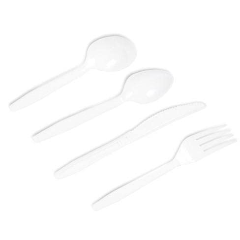 Medium Weight Super Economical 1600-Piece Cutlery Set - Tea Spoon, Soup Spoon, Fork & Knife (400 Each) - Perfect for Restaurants, Catering & Bulk Kitchen Supplies