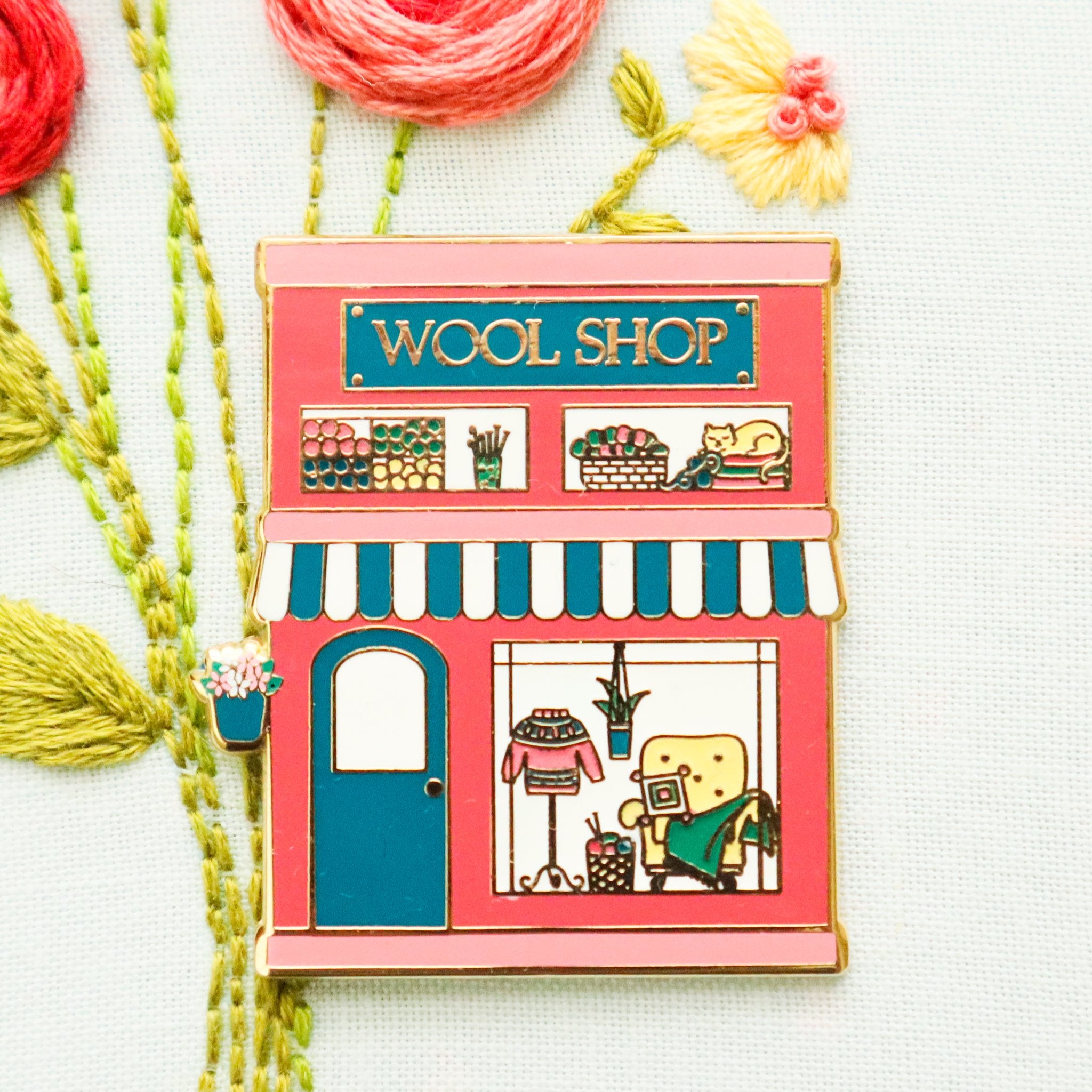 Flamingo Toes WOOL SHOP Magnetic Needle Minder - Perfect for Knitting, Crocheting & Sewing Projects | Secure Your Needles While Crafting